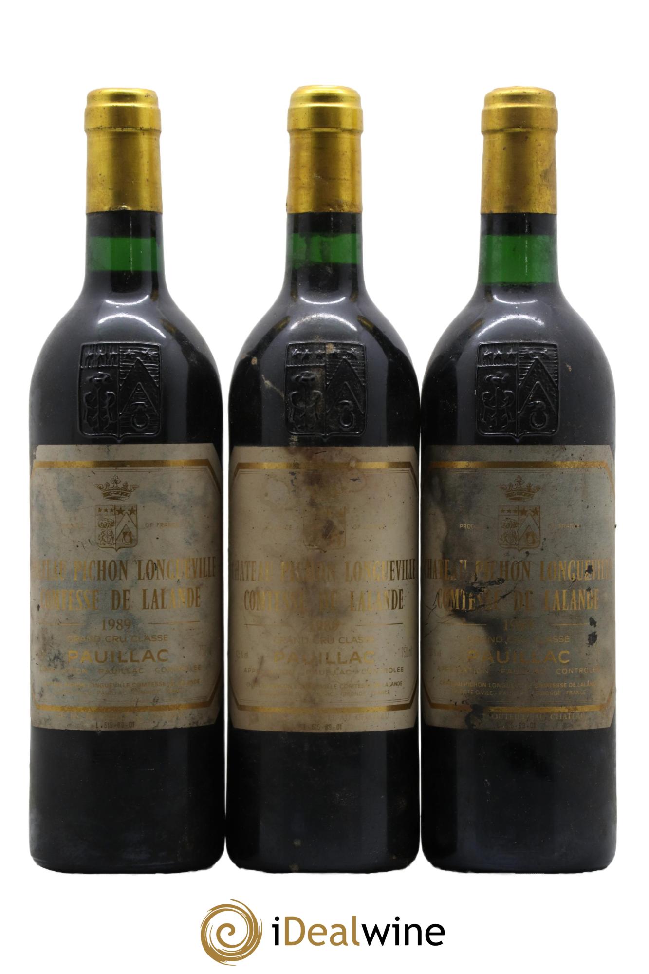 Château Pichon Longueville Comtesse de Lalande 2ème Grand Cru Classé 1989 - Lotto di 3 bottiglie - 0