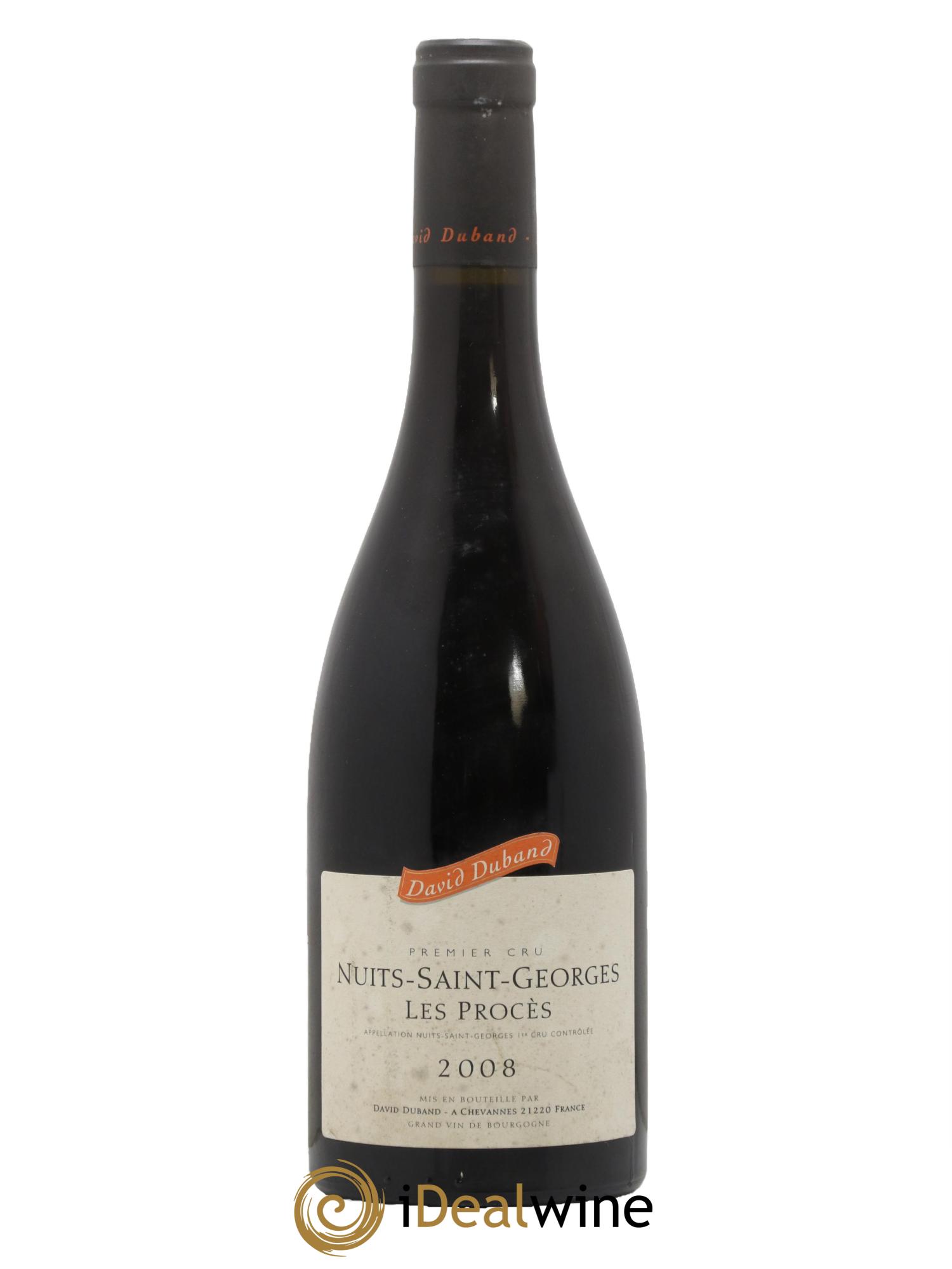 Nuits Saint-Georges 1er Cru Les Procès David Duband (Domaine) 2008 - Lot de 1 bouteille - 0