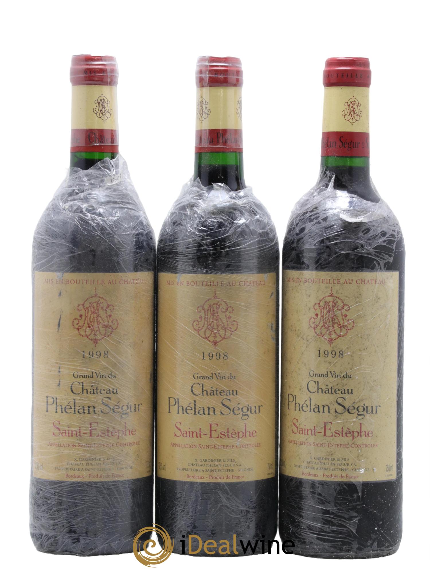 Château Phélan Ségur 1998 - Posten von 3 Flaschen - 0