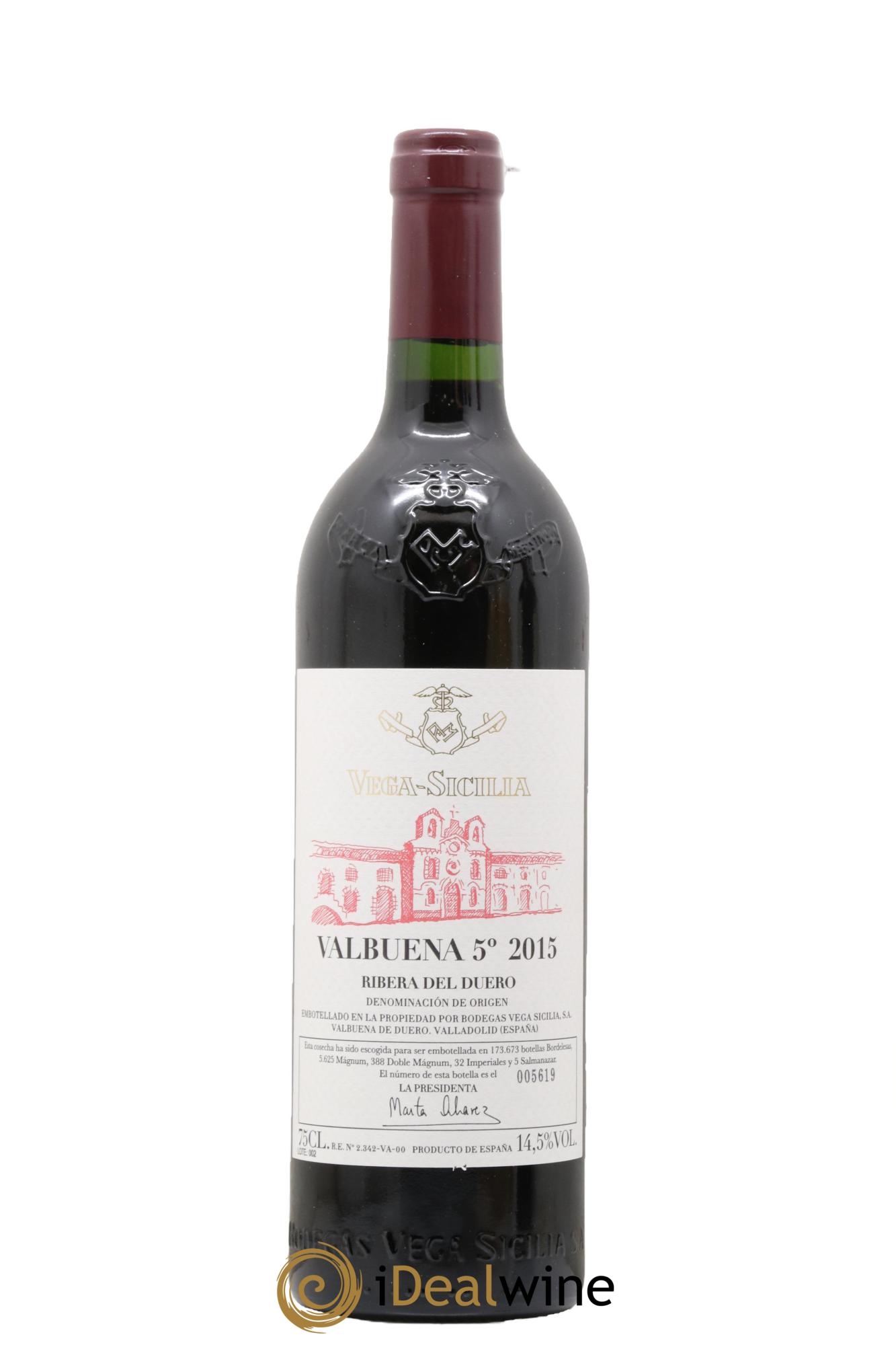 Ribera Del Duero DO Vega Sicilia Valbuena 5 ano Famille Alvarez 2015 - Lot of 1 bottle - 0