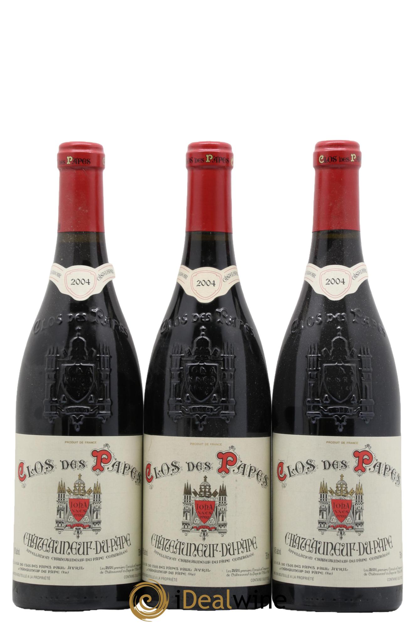 Châteauneuf-du-Pape Clos des Papes - Paul Avril 2004 - Lot de 3 bouteilles - 0