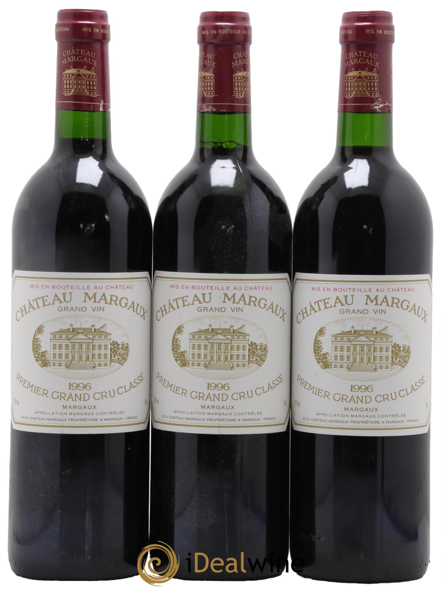 Château Margaux 1er Grand Cru Classé 1996 - Lot de 3 bouteilles - 0