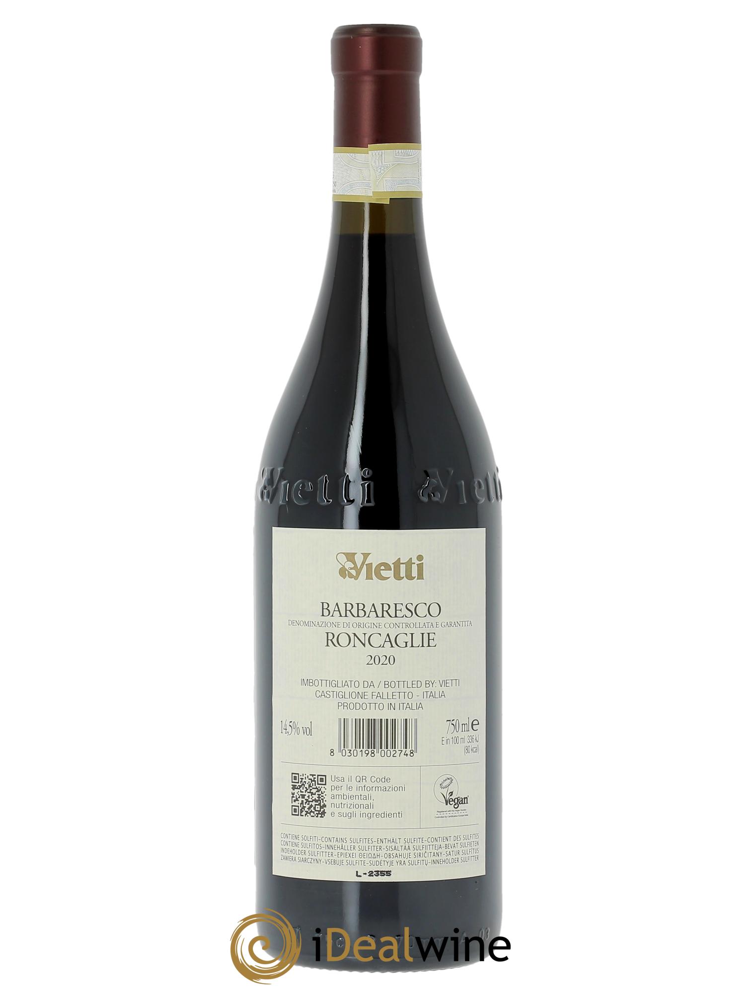 Barbaresco DOCG Masseria Vietti  2020 - Lot de 1 bouteille - 1