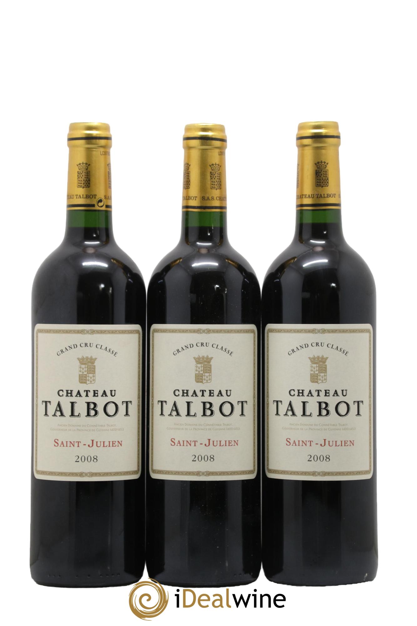 Château Talbot 4ème Grand Cru Classé 2008 - Lot de 6 bouteilles - 2