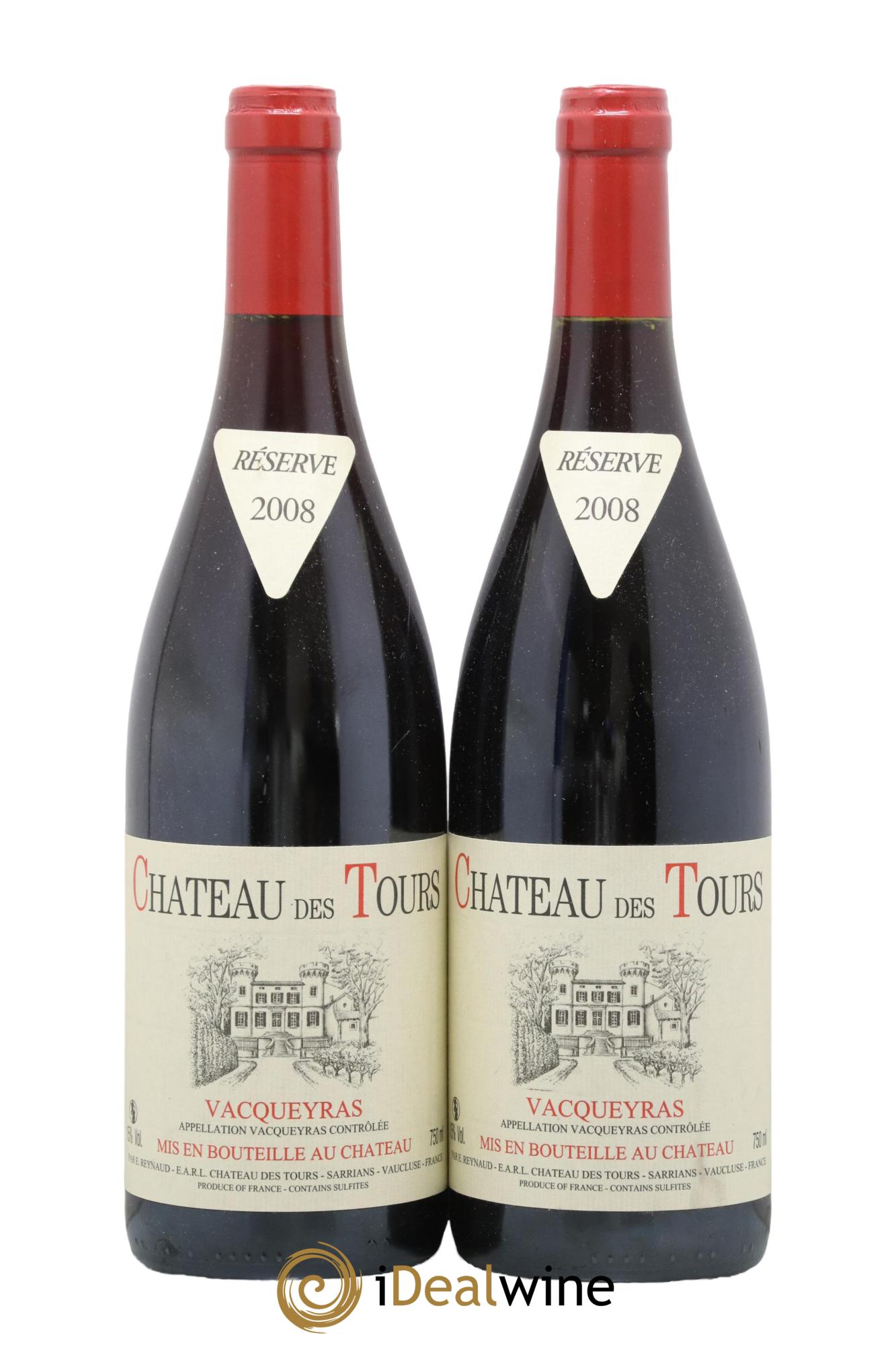 Vacqueyras Château des Tours Emmanuel Reynaud 2008 - Lotto di 2 bottiglie - 0