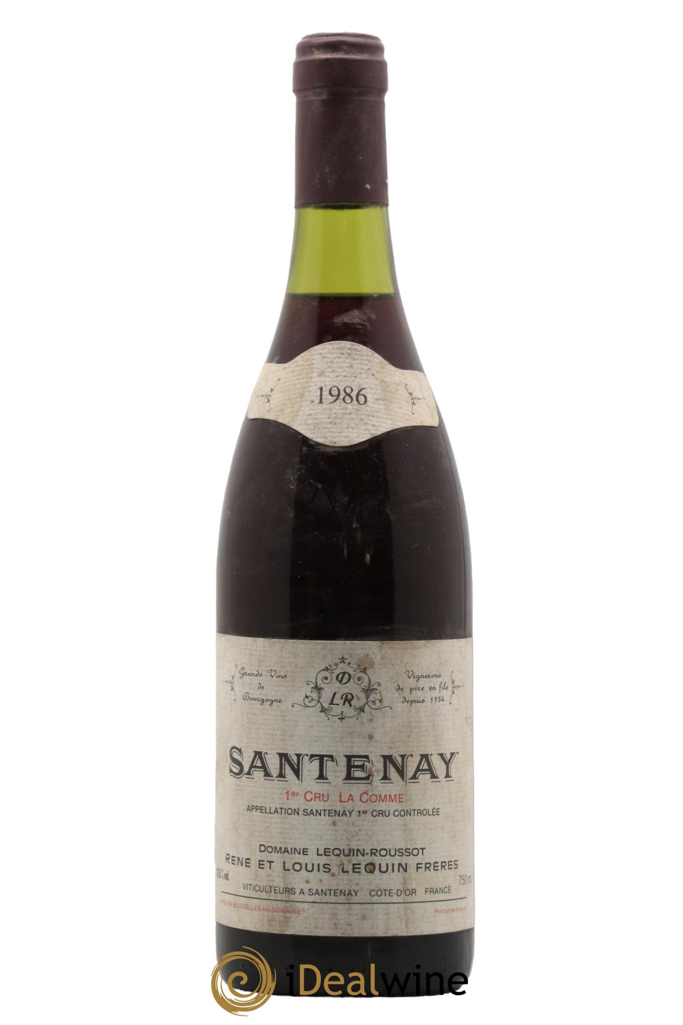 Santenay 1er Cru La Comme Domaine Lequin Roussot 1986 - Lotto di 1 bottiglia - 0