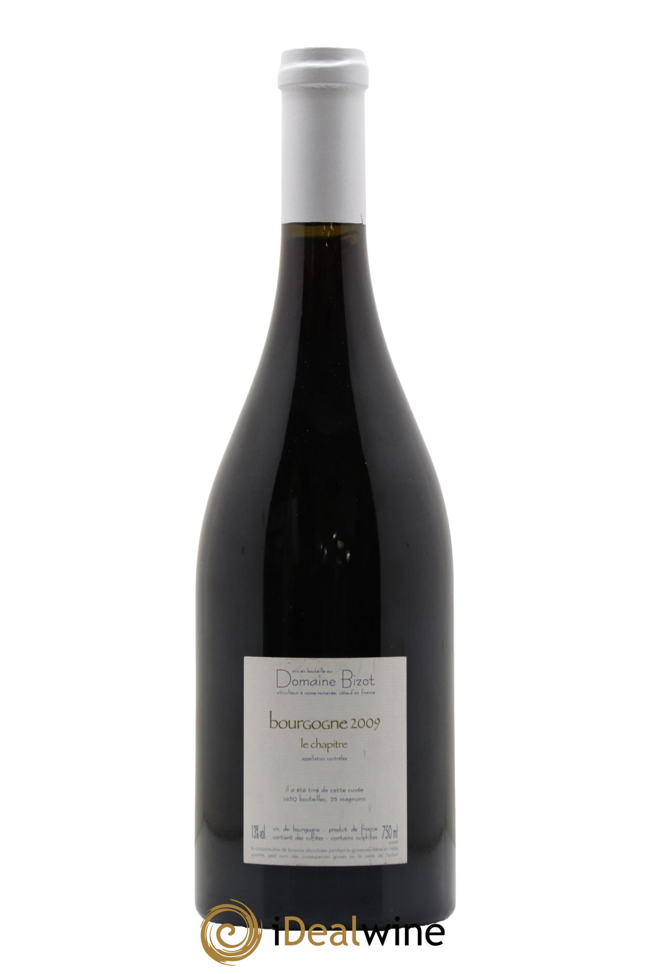 Bourgogne Le Chapitre Bizot (Domaine) 2009 - Posten von 1 Flasche - 1