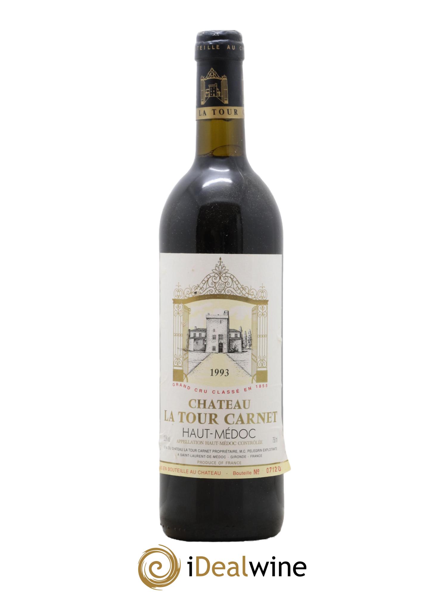 Château la Tour Carnet 4ème Grand Cru Classé 1993 - Lot de 1 bouteille - 0