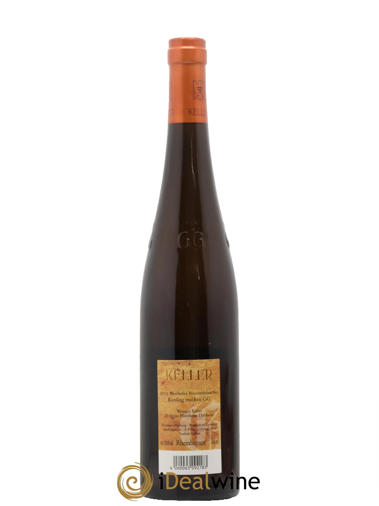 Riesling Trocken  GG Abts Erde Westhofen Brunnenhäuschen  Keller 2015 - Lot de 1 bouteille - 1