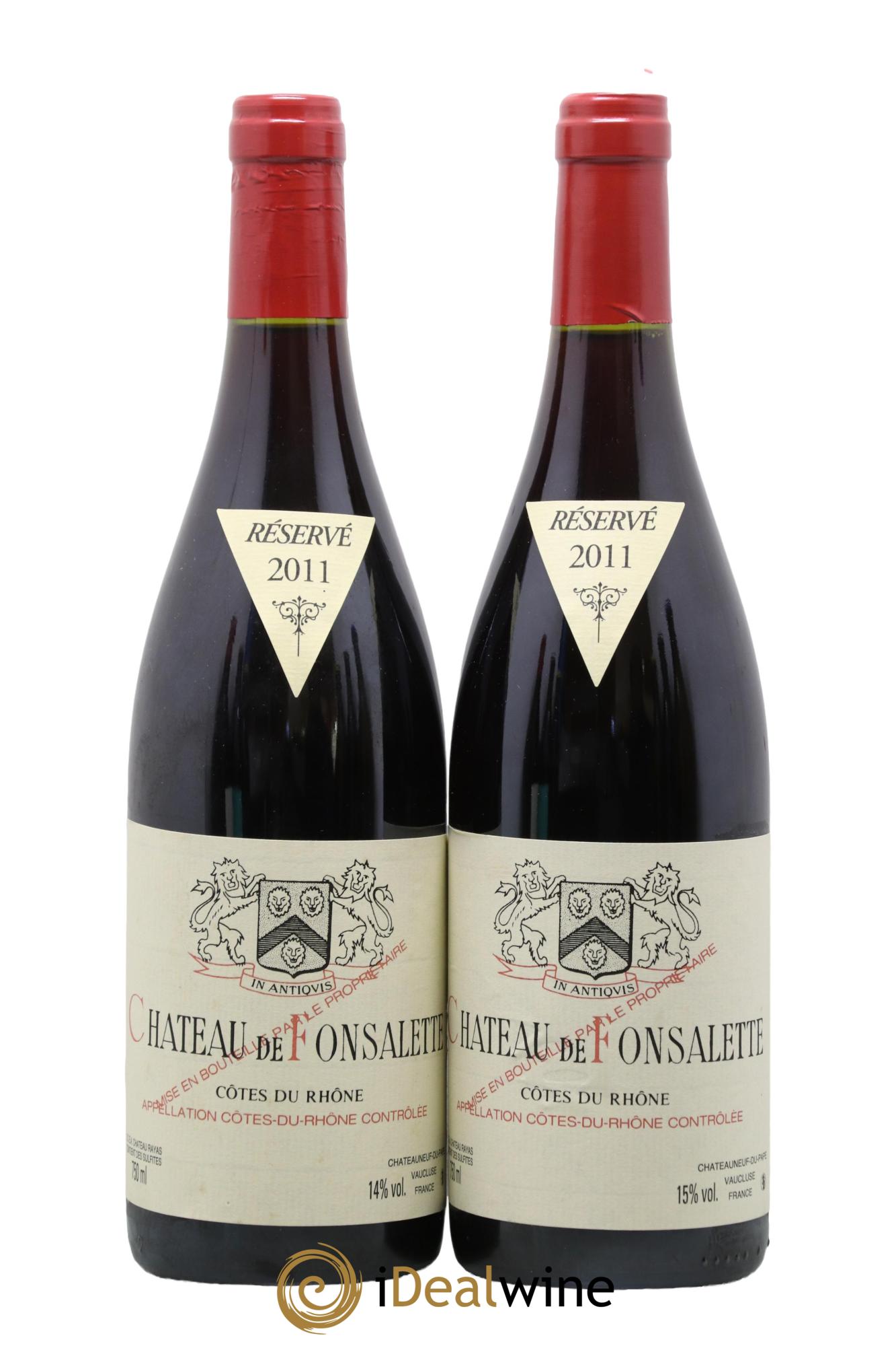 Côtes du Rhône Château de Fonsalette Emmanuel Reynaud 2011 - Lotto di 2 bottiglie - 0