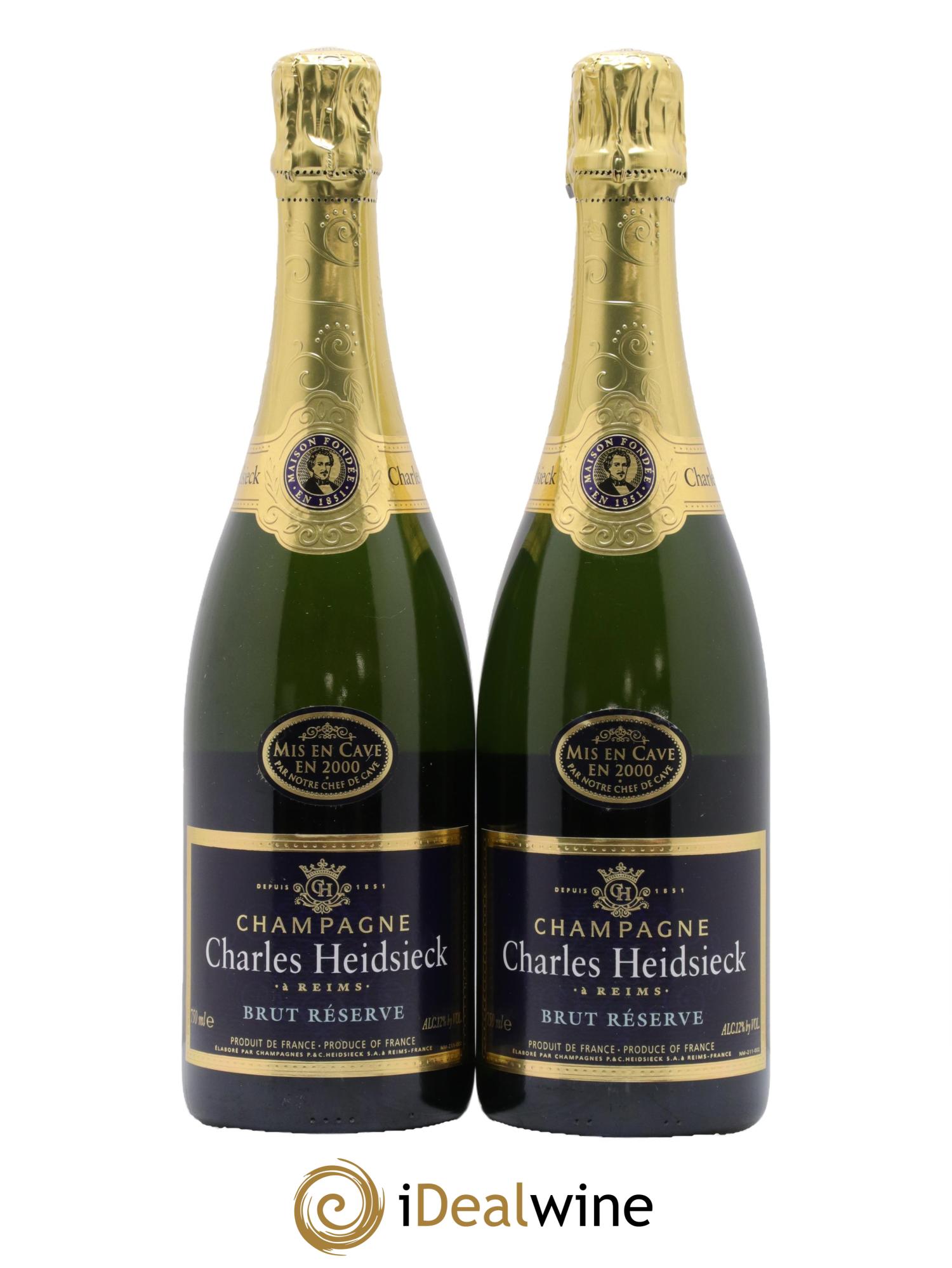 Champagne Brut Reserve Mise en Cave en 2000 Charles Heidsieck - Lot of 2 bottles - 0