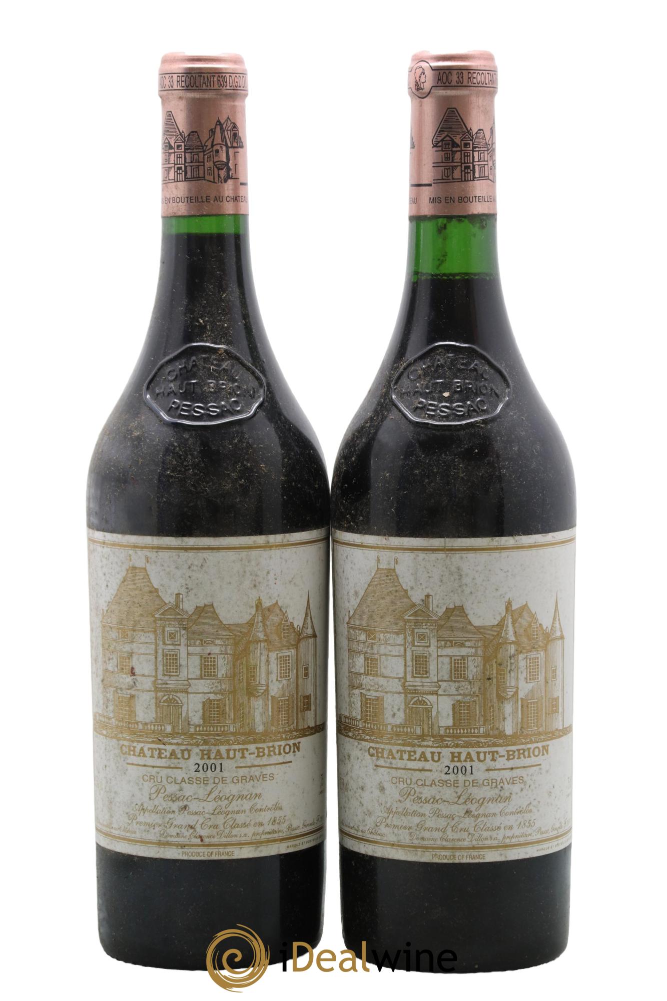 Château Haut Brion 1er Grand Cru Classé 2001 - Lotto di 2 bottiglie - 0