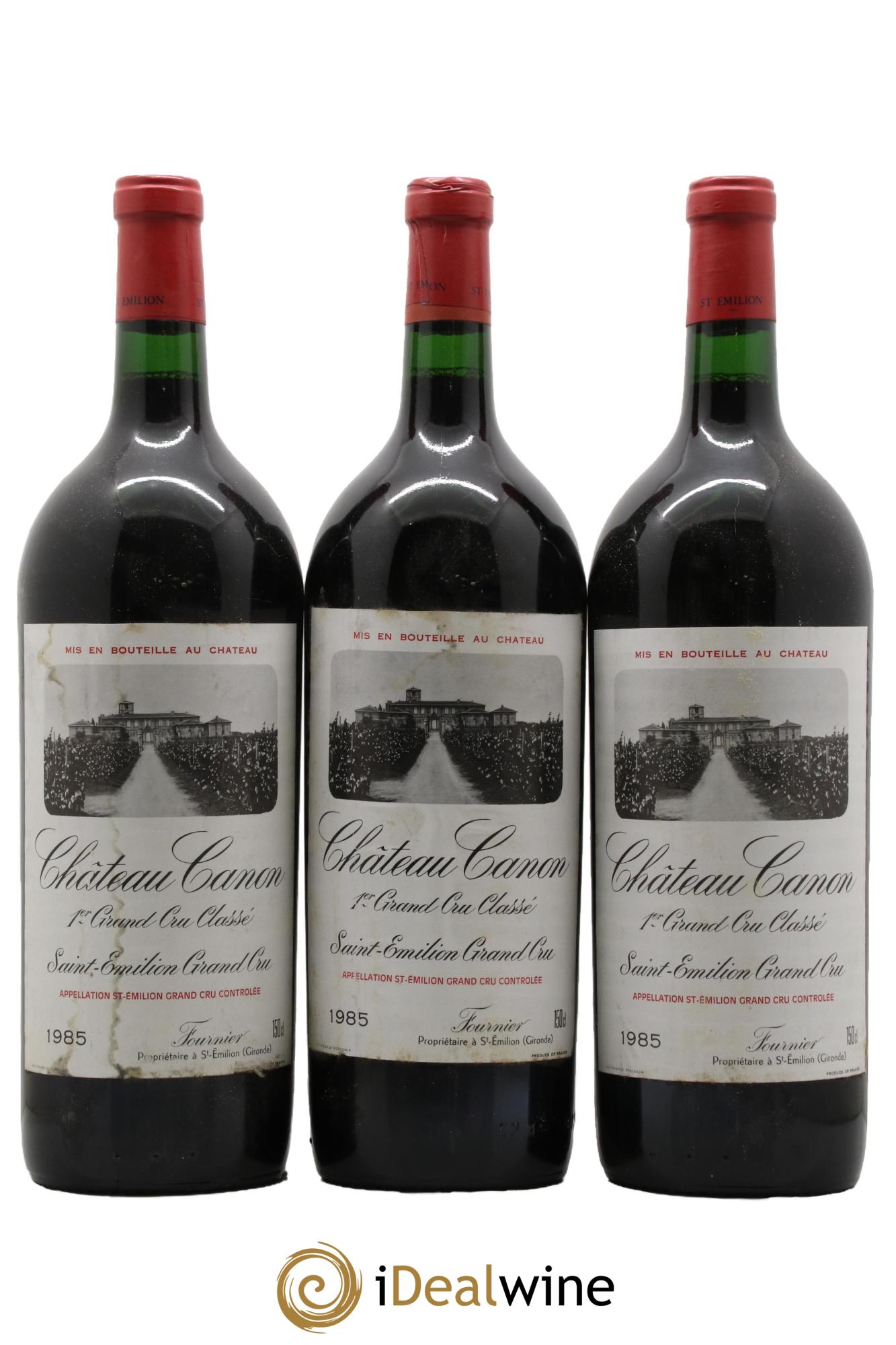 Château Canon 1er Grand Cru Classé B 1985 - Lot of 3 magnums - 0