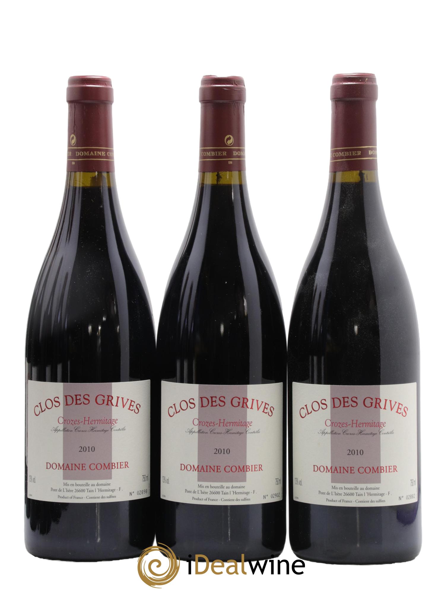 Crozes-Hermitage Clos des Grives Combier 2010 - Lot of 12 bottles - 2