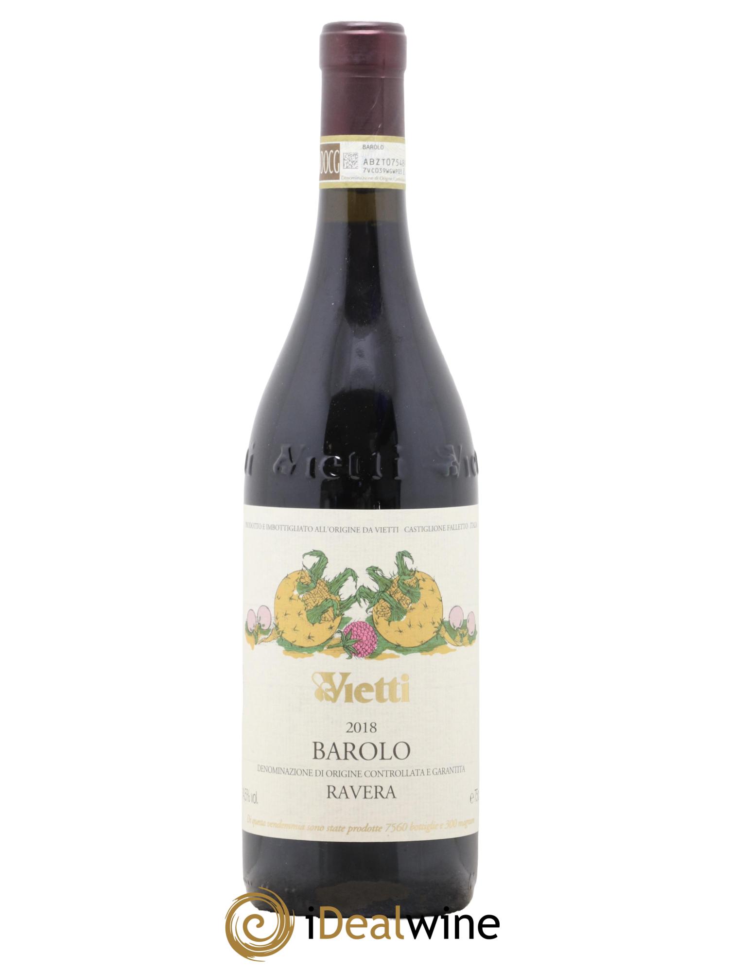 Barolo DOCG Ravera Vietti 2018 - Lot of 1 bottle - 0