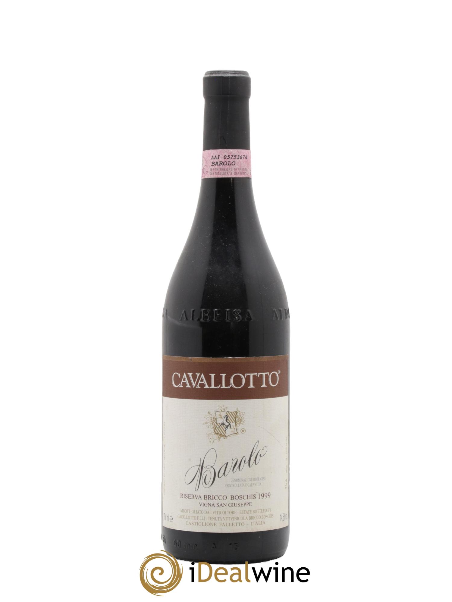 Barolo DOCG Bricco Boschis Vigna San Giuseppe Cavallotto 1999 - Lotto di 1 bottiglia - 0