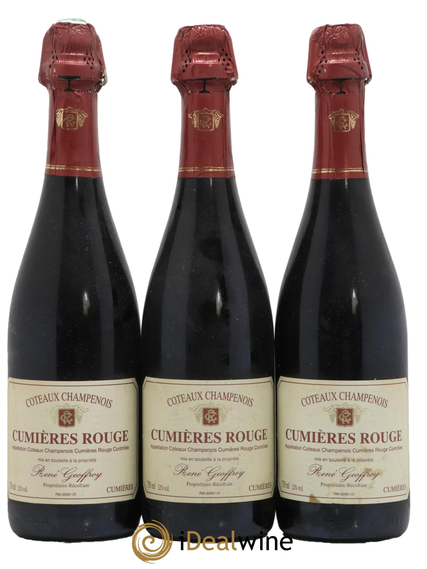 Coteaux Champenois Cumieres Domaine Rene Geoffroy - Lot de 3 bouteilles - 0