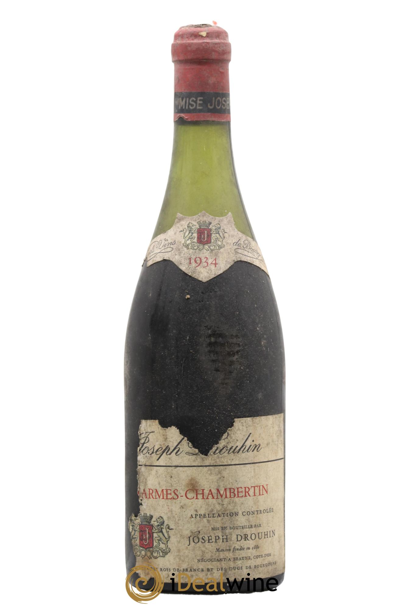 Charmes-Chambertin Grand Cru Joseph Drouhin 1934 - Posten von 1 Flasche - 0