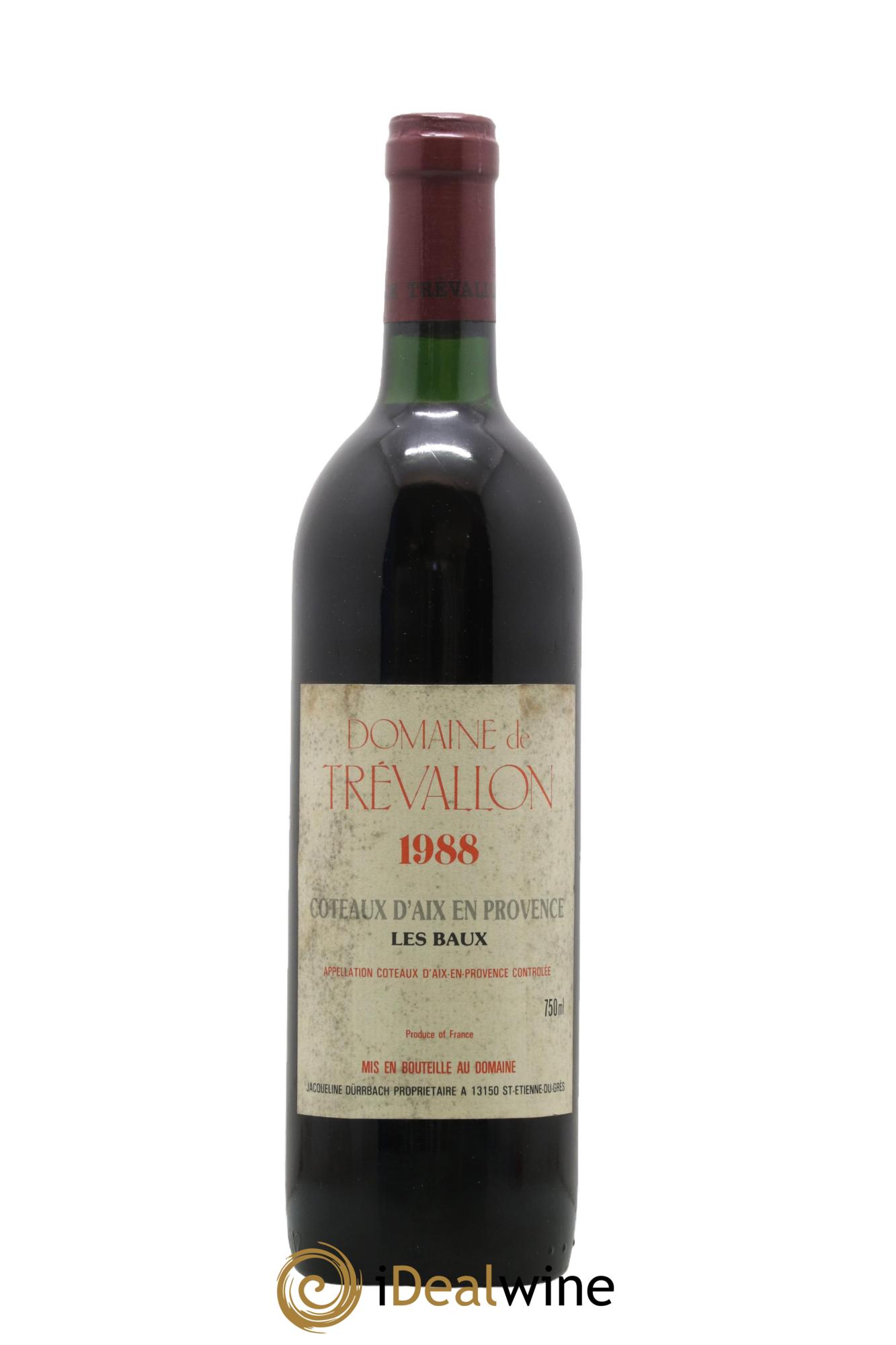 Coteaux d'Aix-en-Provence Trévallon (Domaine de) Eloi Dürrbach 1988 - Lot de 1 bouteille - 0