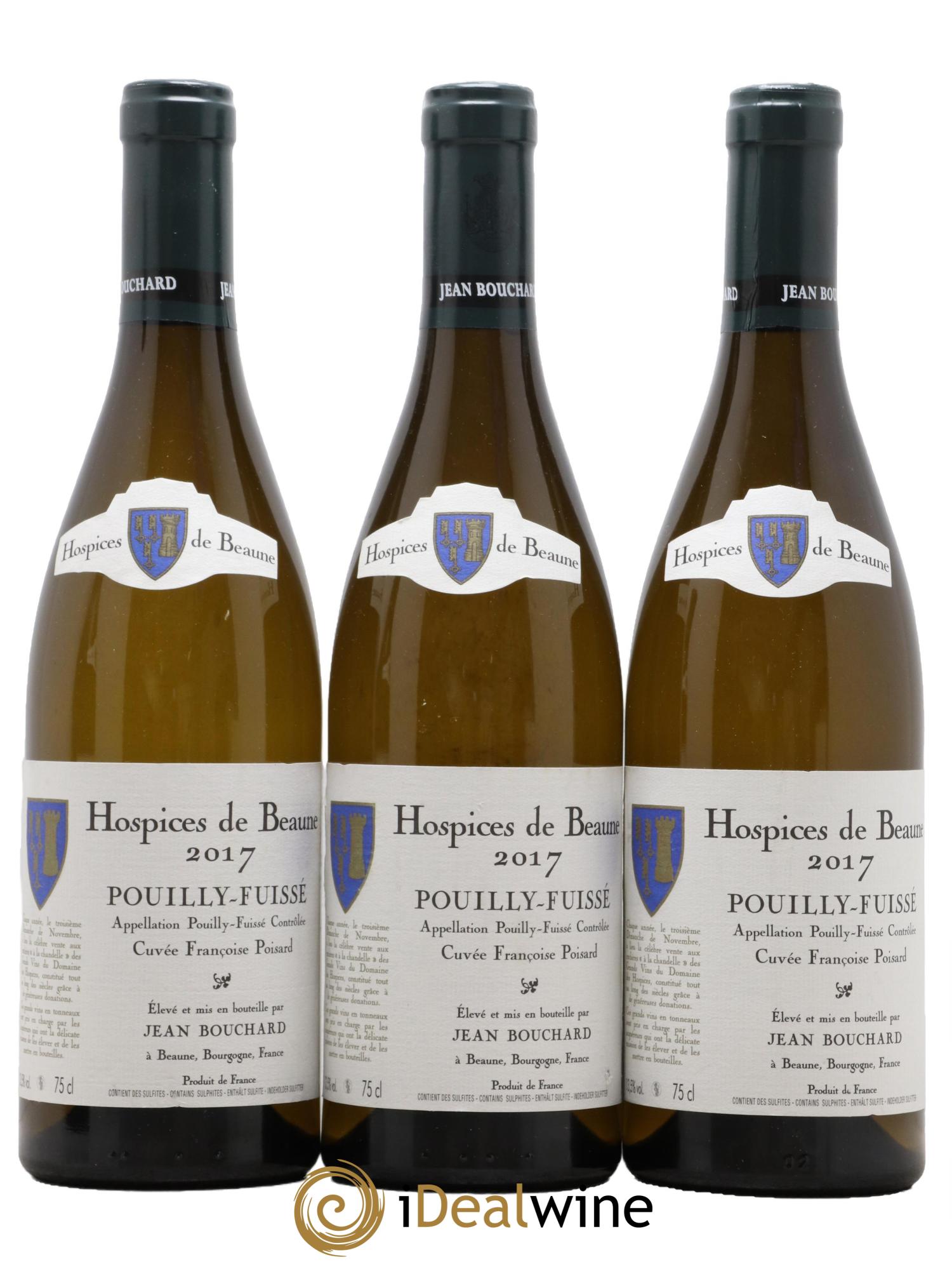 Pouilly-Fuissé Cuvée Françoise Poisard Hospices de Beaune Jean Bouchard 2017 - Lot of 3 bottles - 0