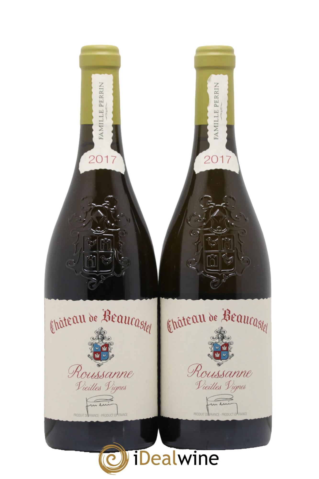 Châteauneuf-du-Pape Château de Château de Beaucastel Vieilles vignes Roussanne Famille Perrin 2017 - Lot de 2 bouteilles - 0