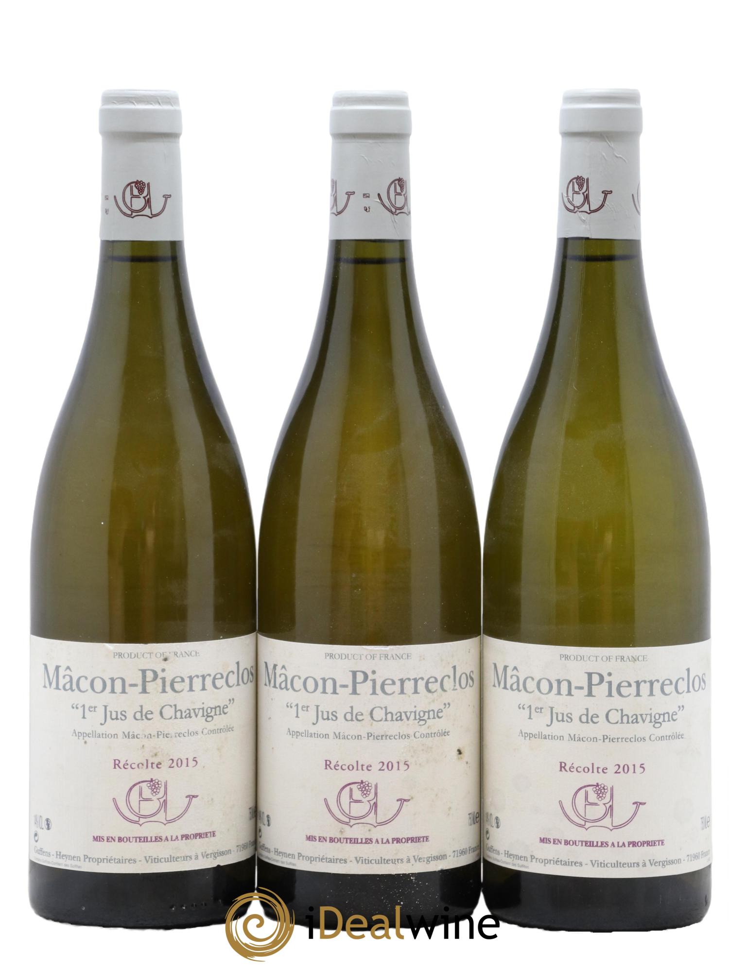 Mâcon Pierreclos 1er Jus de Chavigne Guffens-Heynen  2015 - Lot de 3 bouteilles - 0