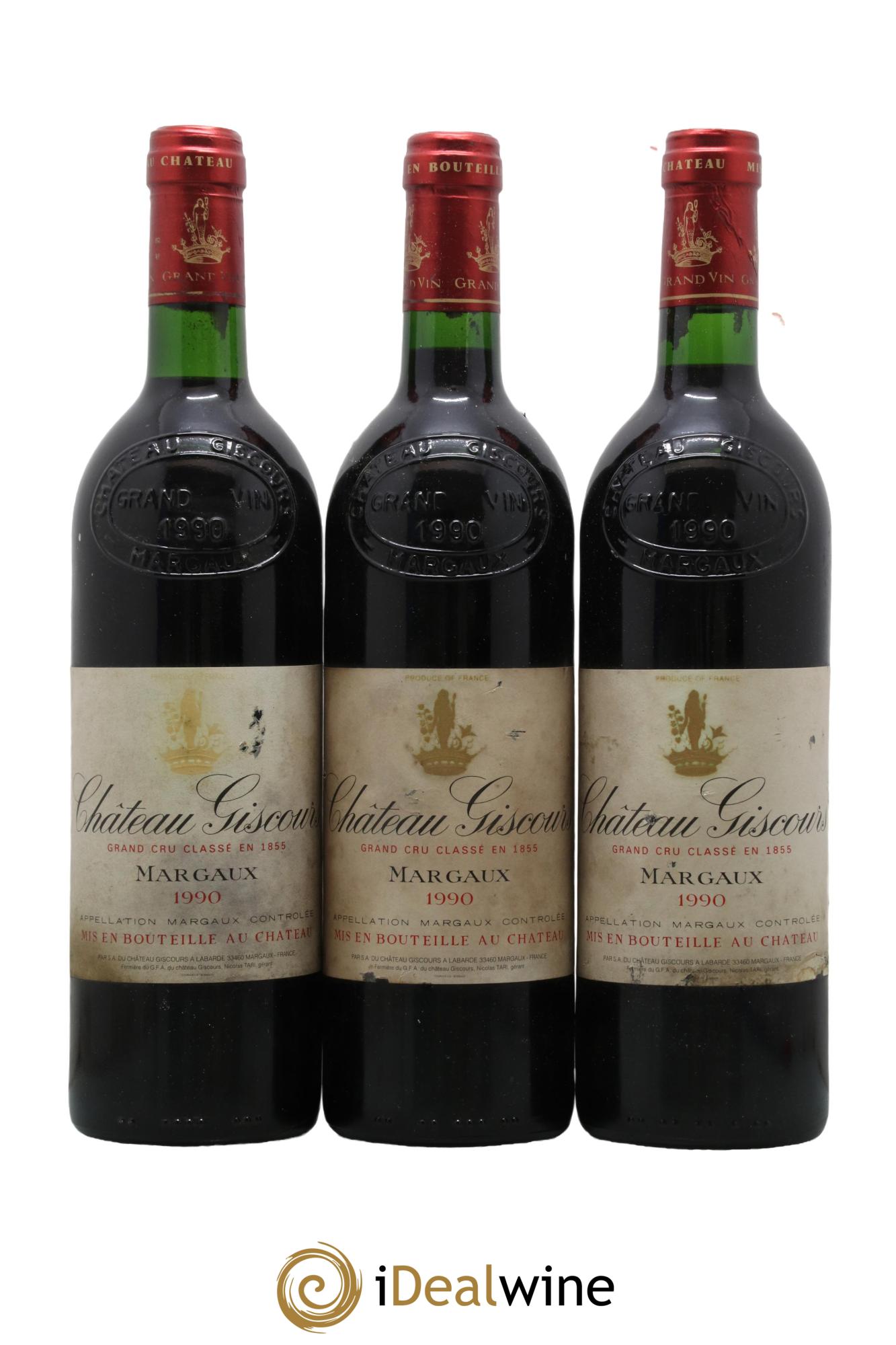 Château Giscours 3ème Grand Cru Classé 1990 - Posten von 3 Flaschen - 0