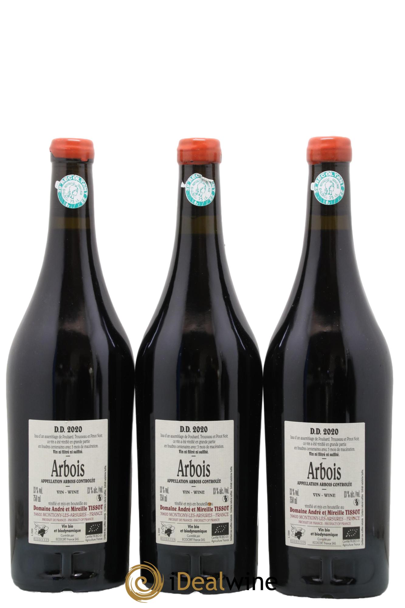 Arbois DD Bénédicte et Stéphane Tissot  2020 - Lot de 3 bouteilles - 1