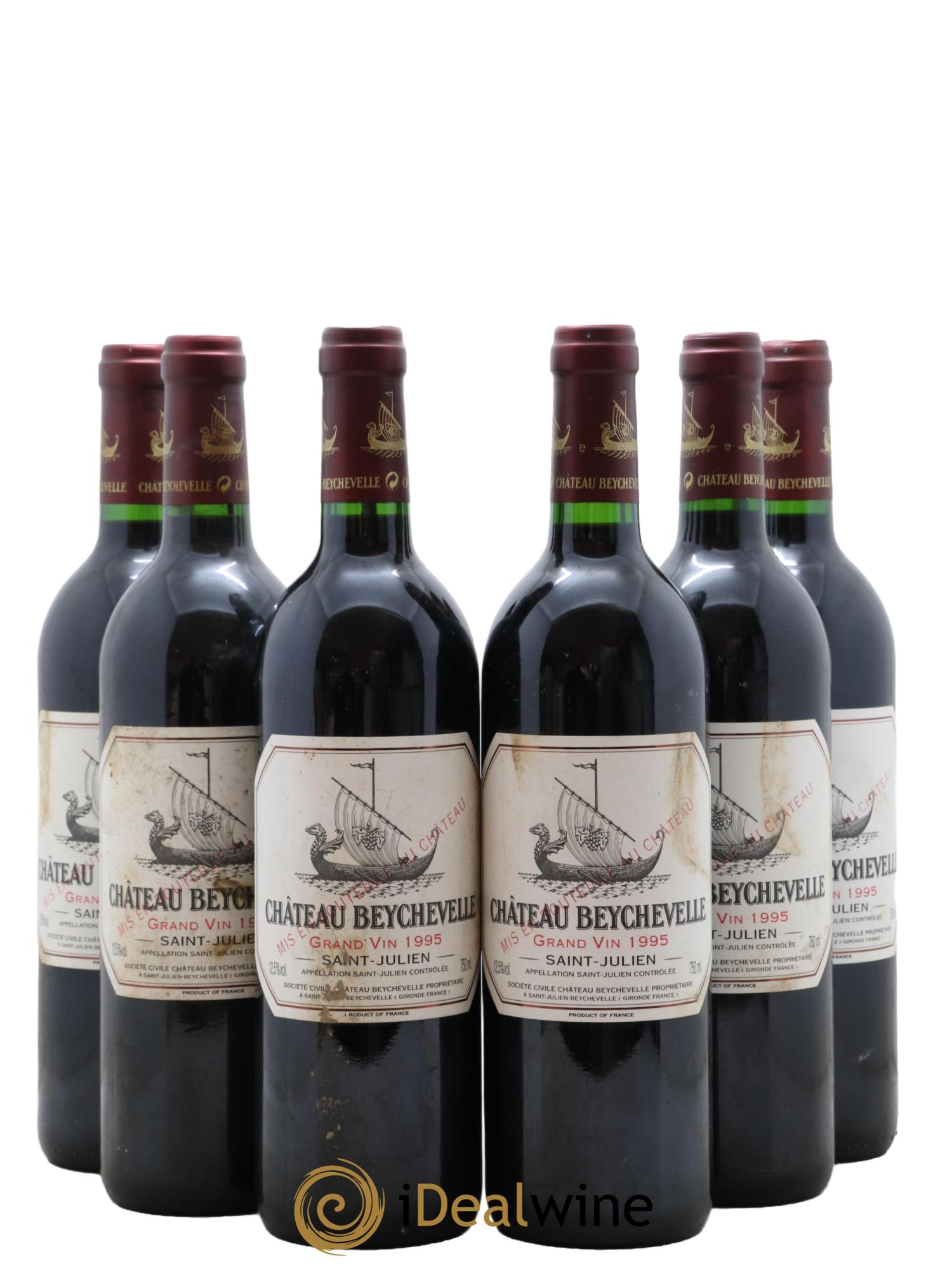 Château Beychevelle 4ème Grand Cru Classé  1995 - Lotto di 6 bottiglie - 0