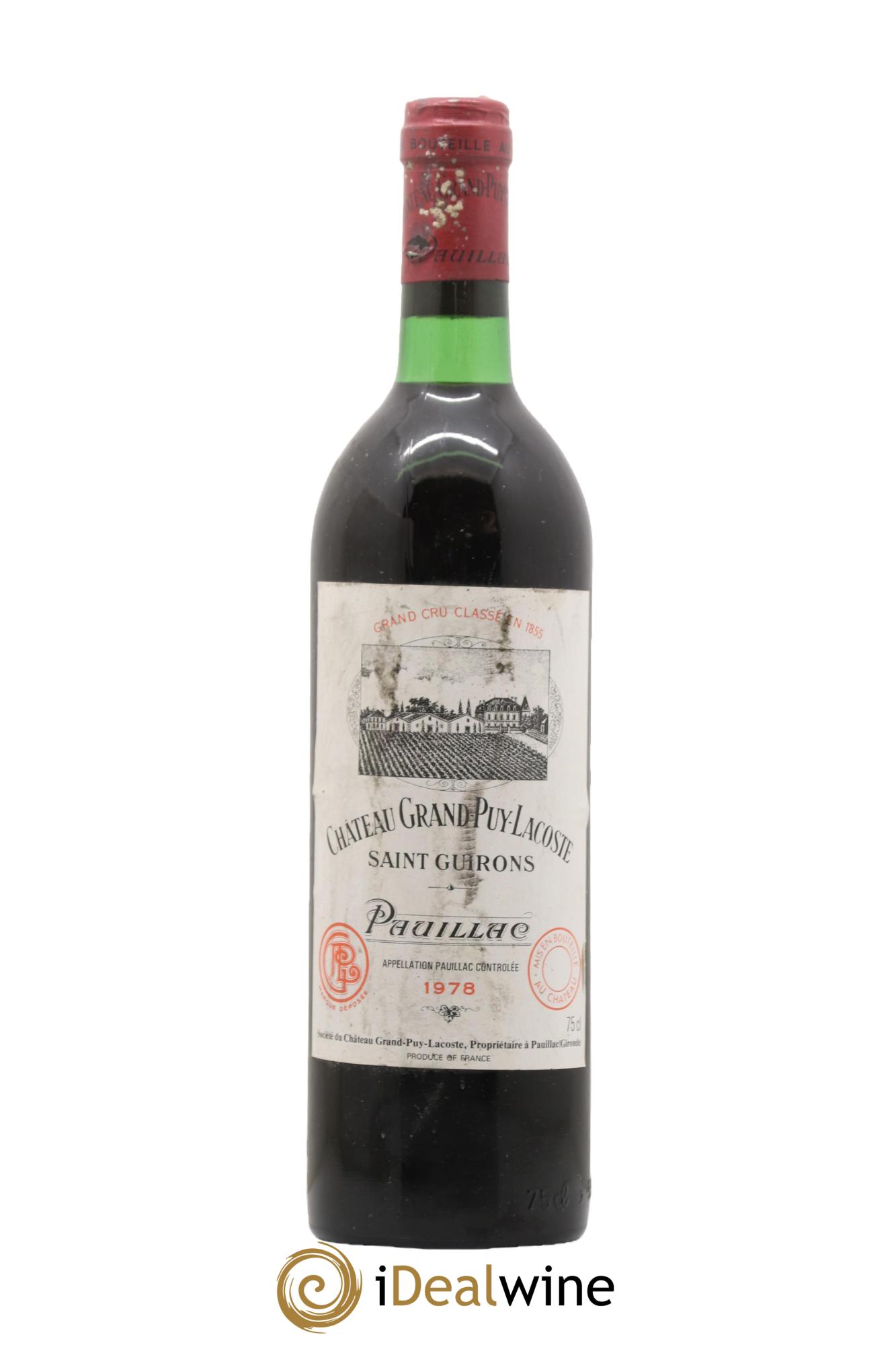 Château Grand Puy Lacoste 5ème Grand Cru Classé 1978 - Posten von 1 Flasche - 0