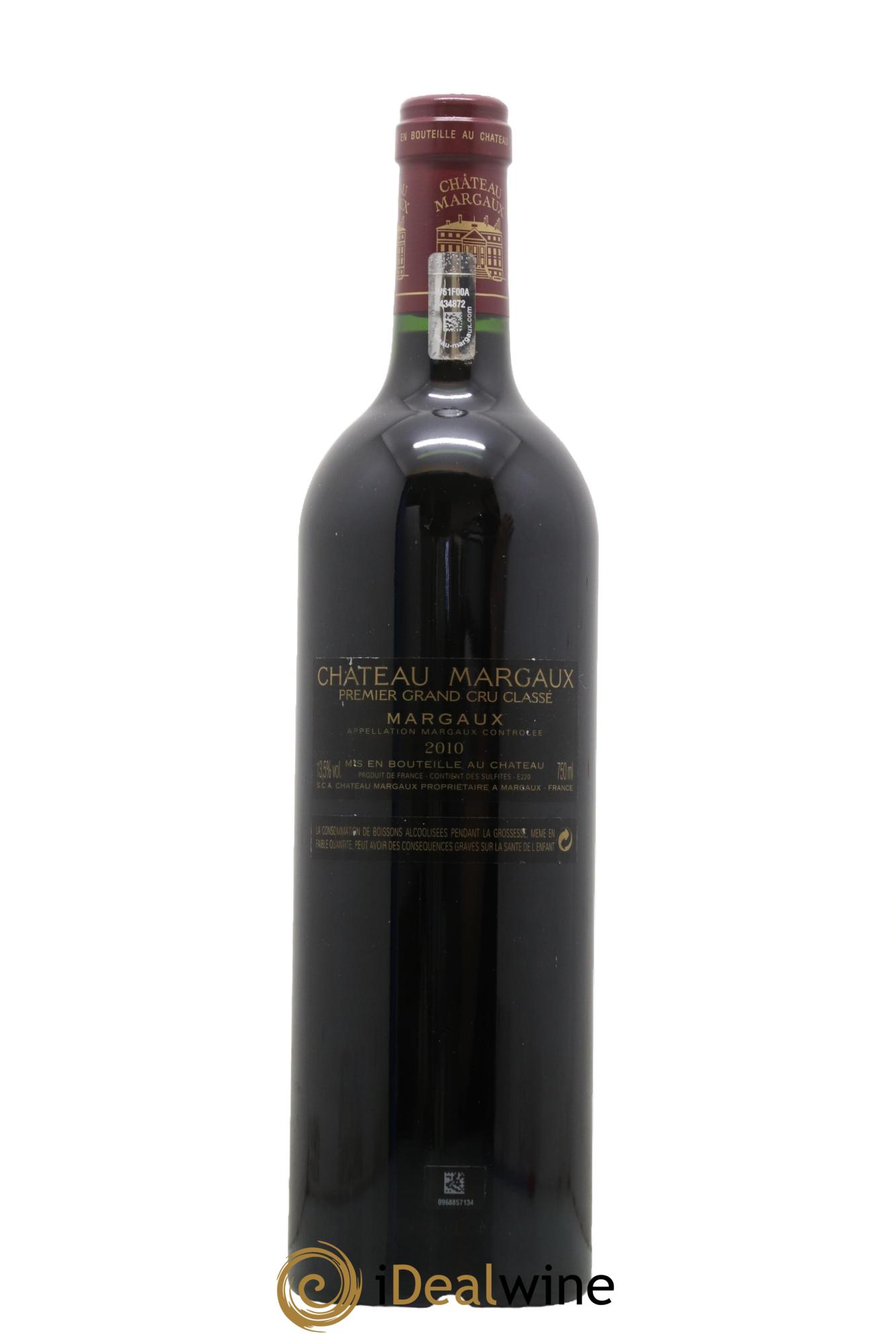 Château Margaux 1er Grand Cru Classé 2010 - Lot de 1 bouteille - 1