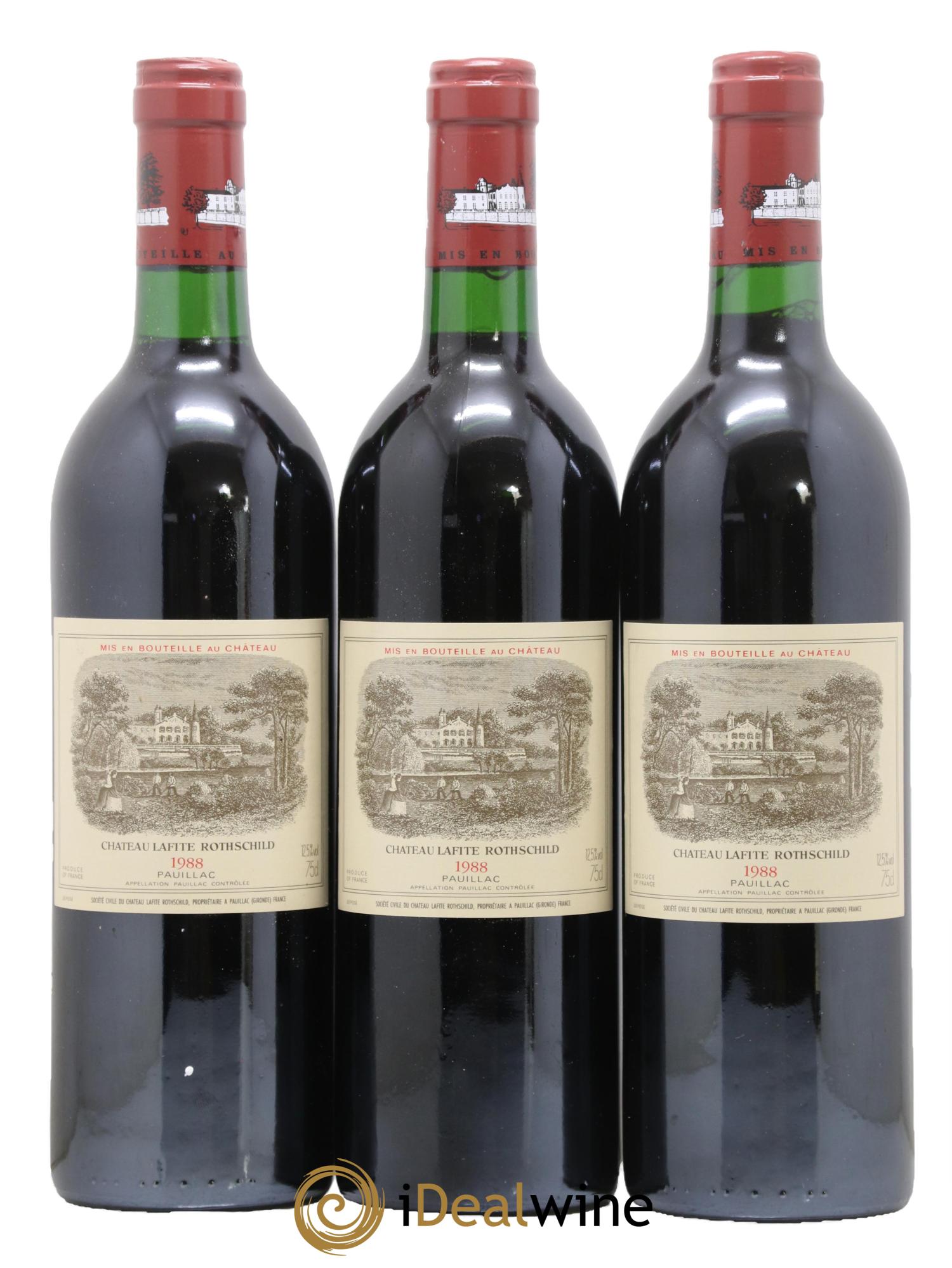 Château Lafite Rothschild 1er Grand Cru Classé 1988 - Lot of 3 bottles - 0