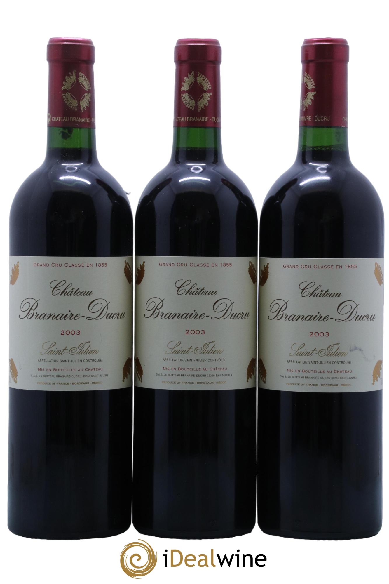 Château Branaire Ducru 4ème Grand Cru Classé  2003 - Lot de 12 bouteilles - 1