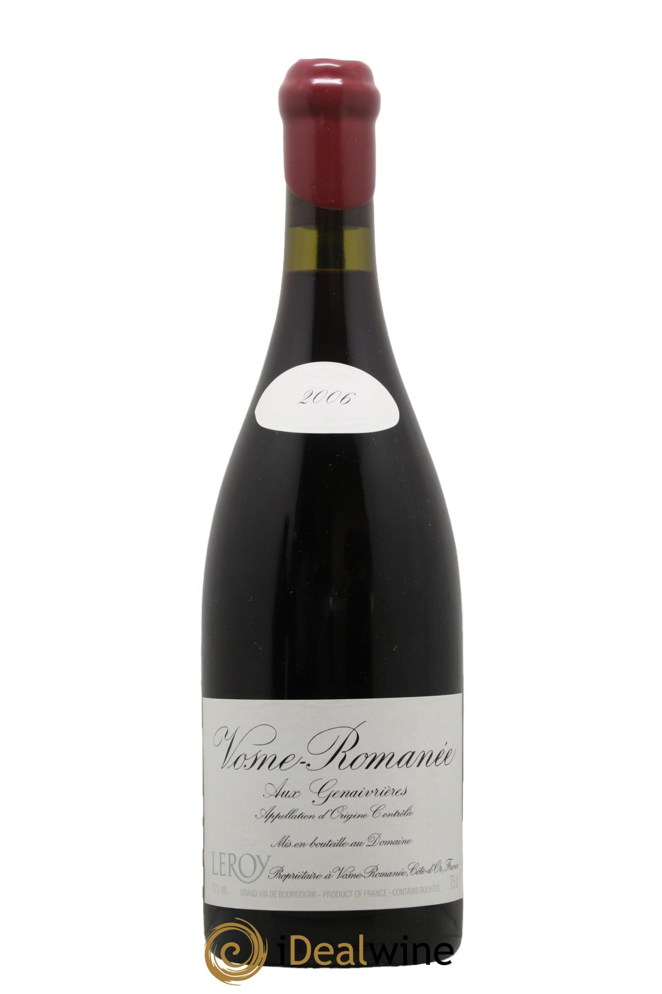 Vosne-Romanée Les Genaivrières Leroy (Domaine) 2006 - Lot de 1 bouteille - 0