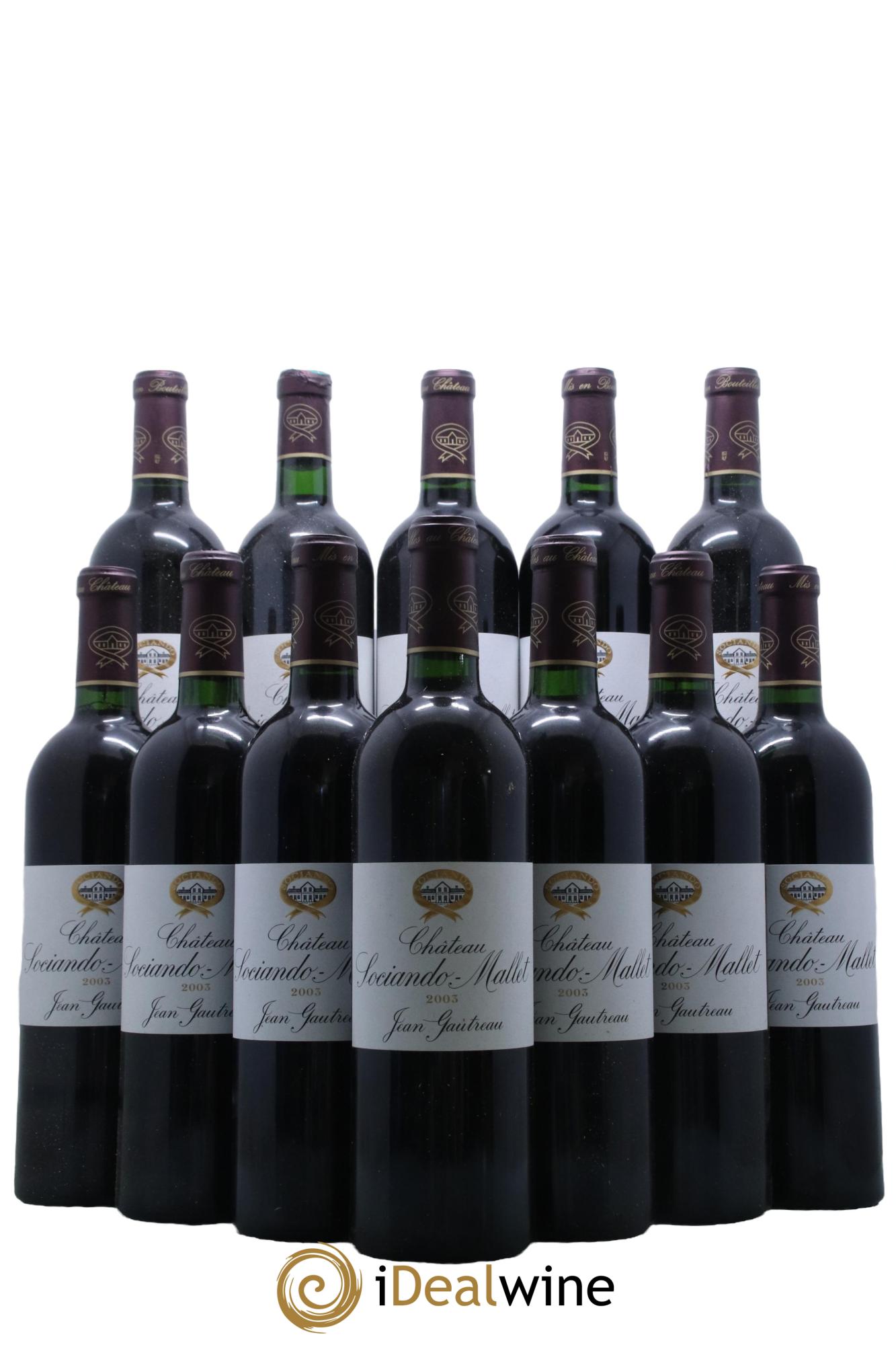 Château Sociando Mallet  2003 - Lot de 12 bouteilles - 0