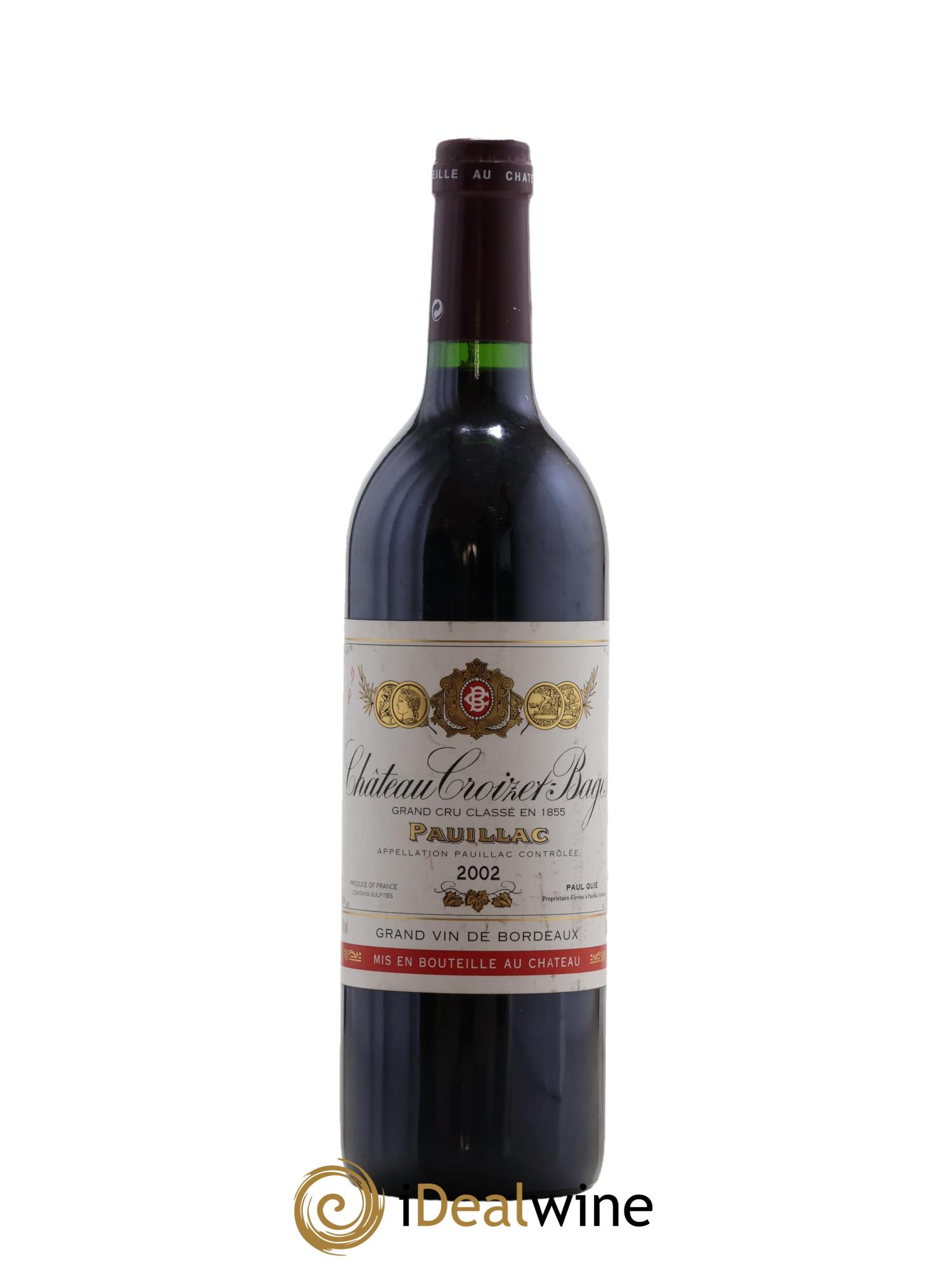 Château Croizet Bages 5ème Grand Cru Classé 2002 - Posten von 1 Flasche - 0