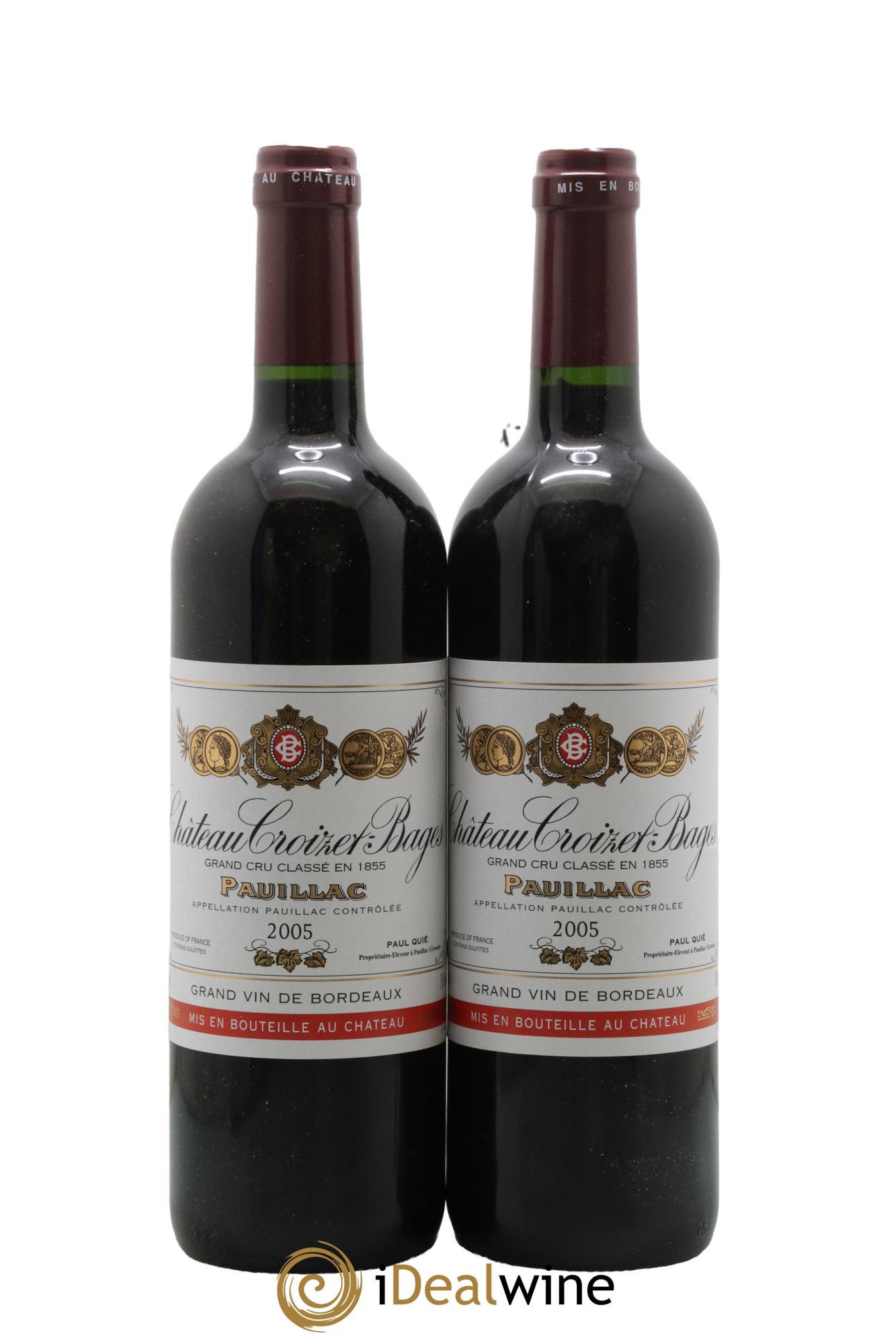 Château Croizet Bages 5ème Grand Cru Classé 2005 - Lotto di 2 bottiglie - 0