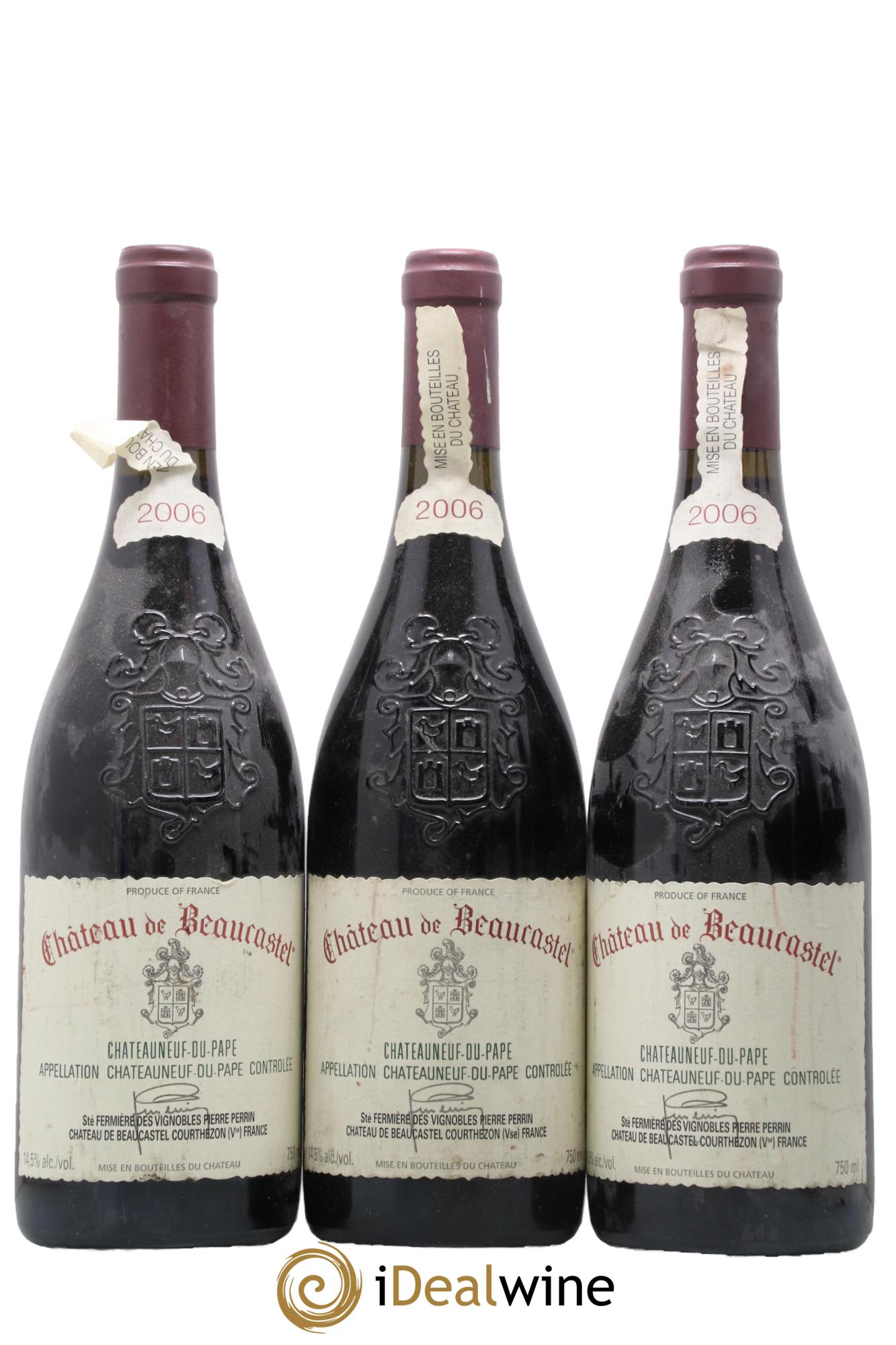 Châteauneuf-du-Pape Château de Beaucastel Famille Perrin 2006 - Lotto di 3 bottiglie - 0