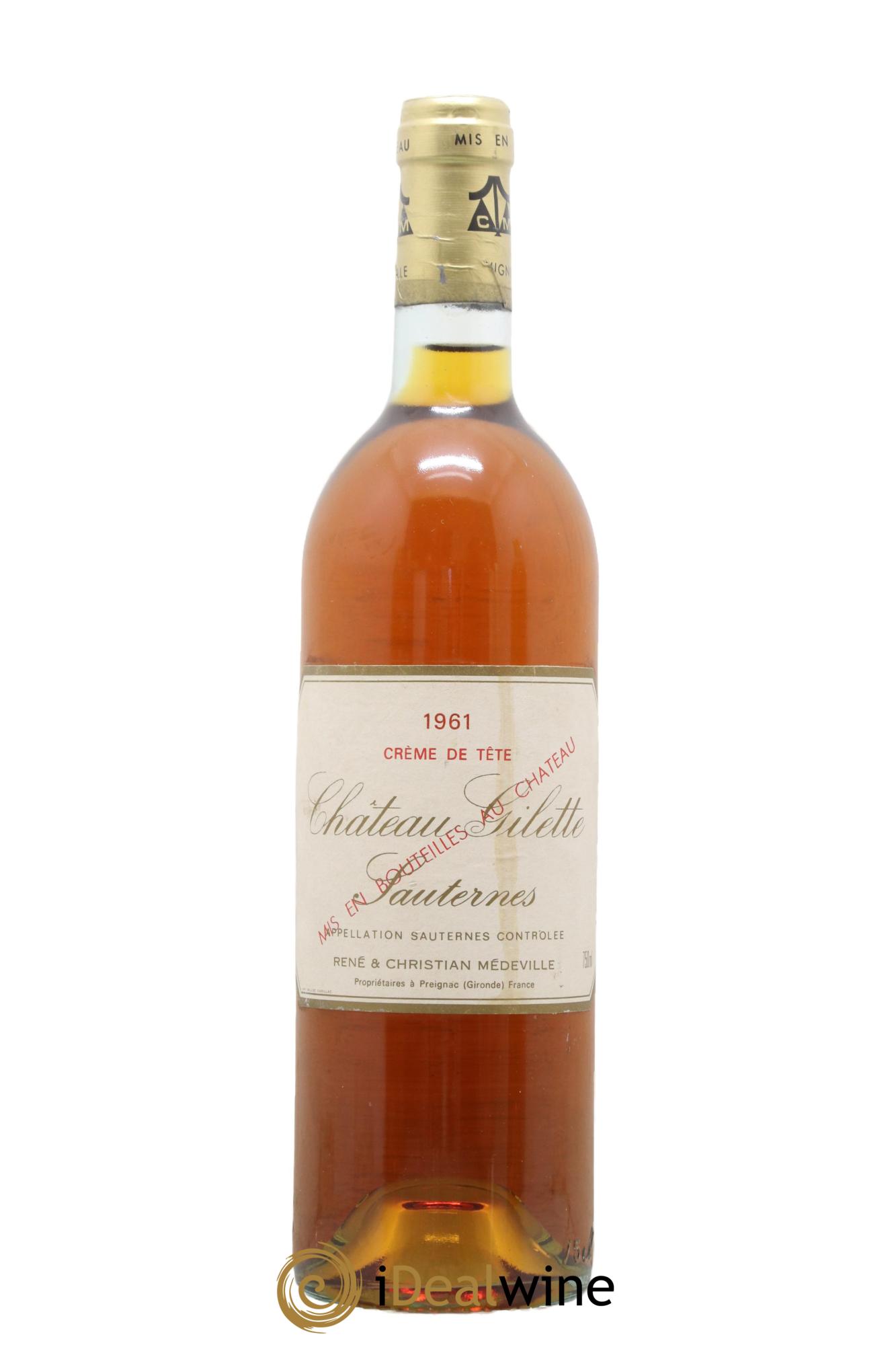 Château Gilette - Crème de Tête Grande Réserve 1961 - Posten von 1 Flasche - 0