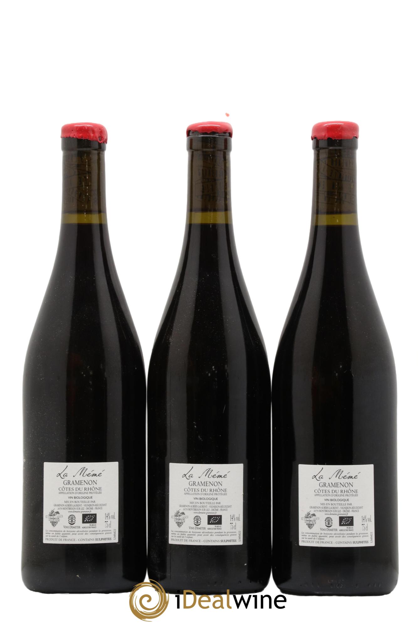 Côtes du Rhône La Mémé Ceps Centenaires Gramenon (Domaine) 2022 - Lot de 3 bouteilles - 1