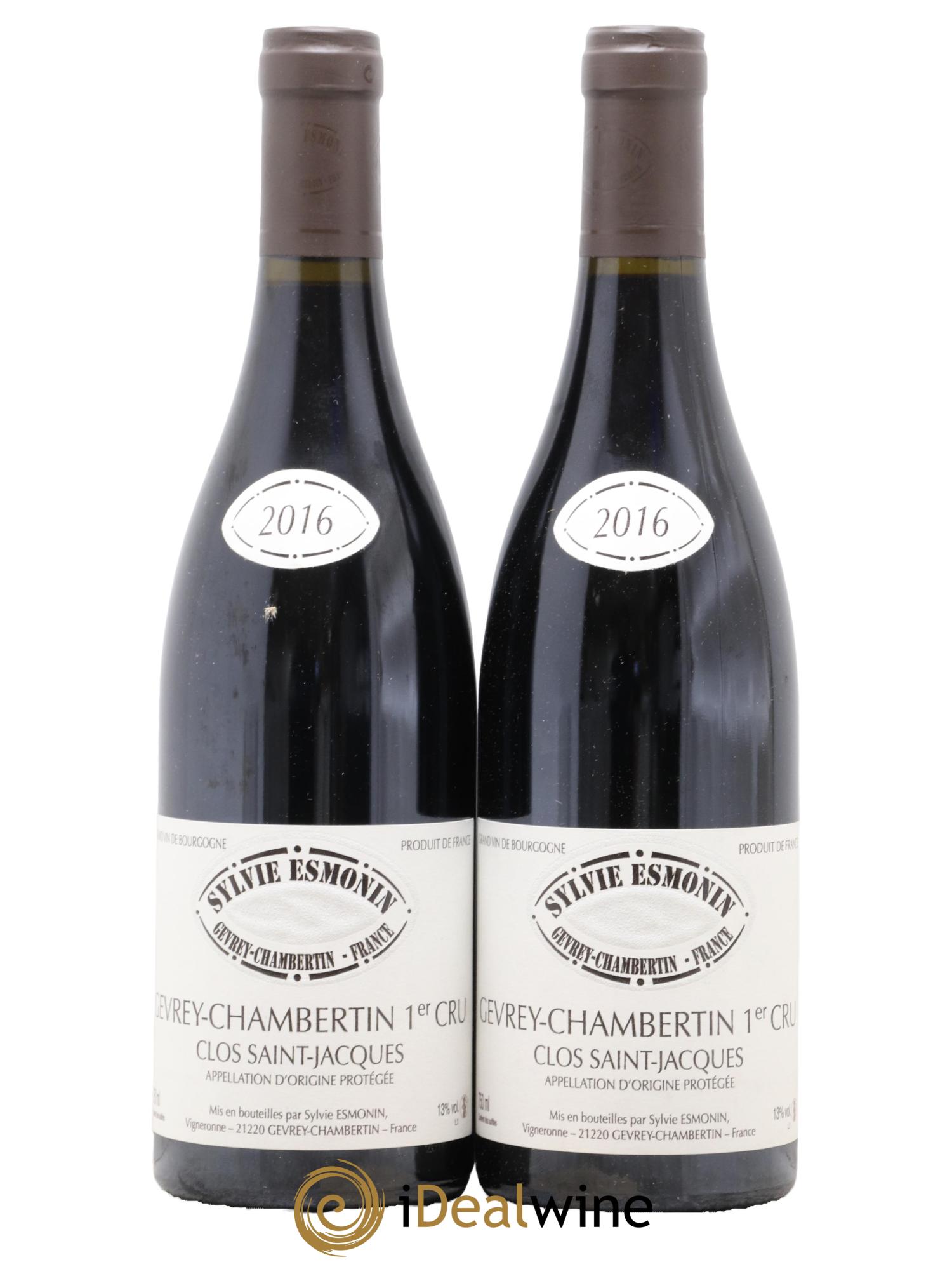 Gevrey-Chambertin 1er Cru Clos Saint Jacques Sylvie Esmonin 2016 - Lot de 2 bouteilles - 0