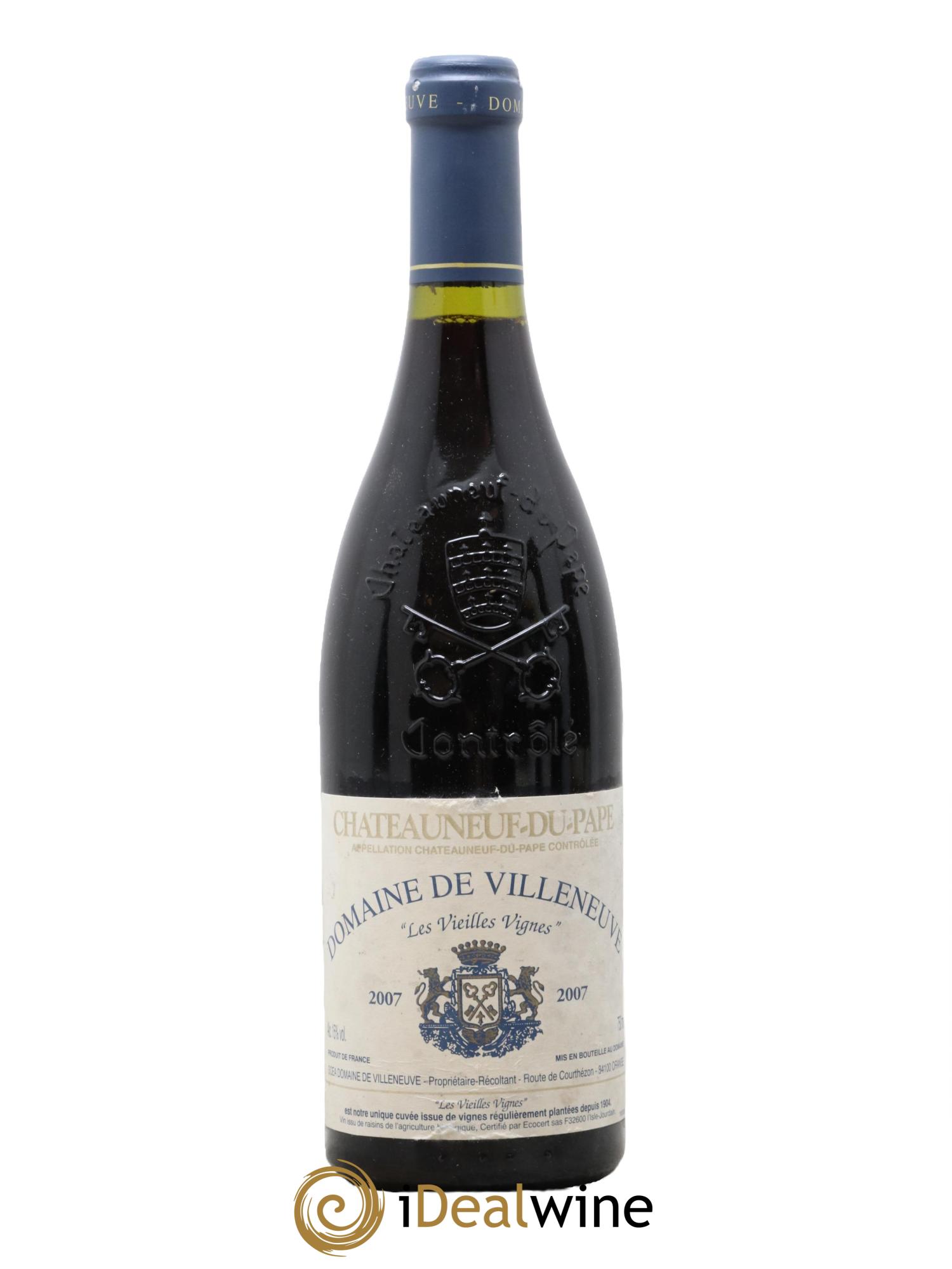 Châteauneuf-du-Pape Vieilles Vignes Domaine de Villeneuve 2007 - Lotto di 1 bottiglia - 0