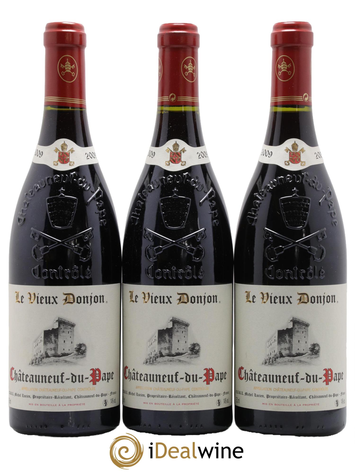 Châteauneuf-du-Pape Le Vieux Donjon Michel Lucien 2009 - Lot of 3 bottles - 0