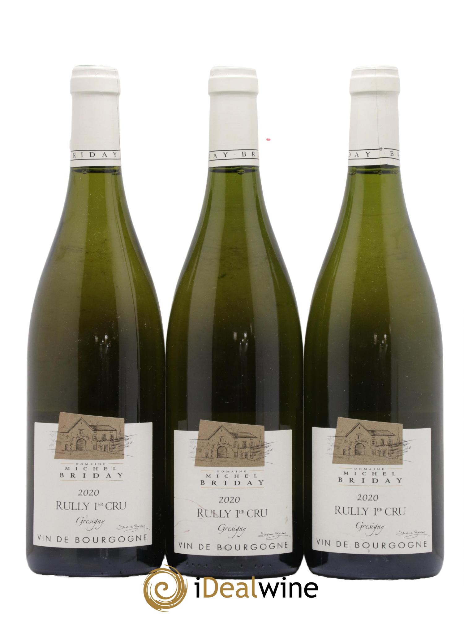 Rully 1er Cru Gresigny Michel Briday 2020 - Lot de 3 bouteilles - 0