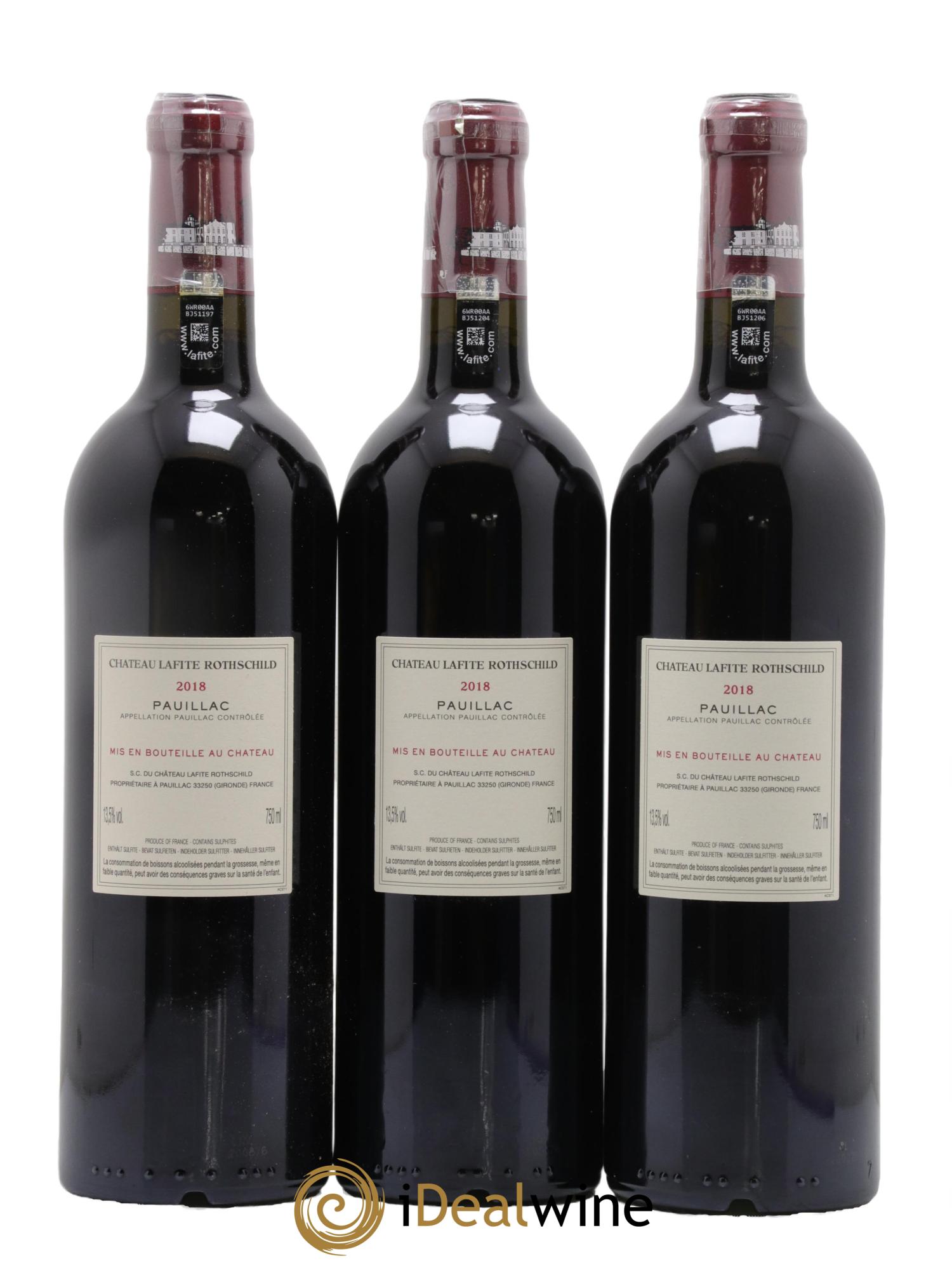 Château Lafite Rothschild 1er Grand Cru Classé 2018 - Posten von 3 Flaschen - 1