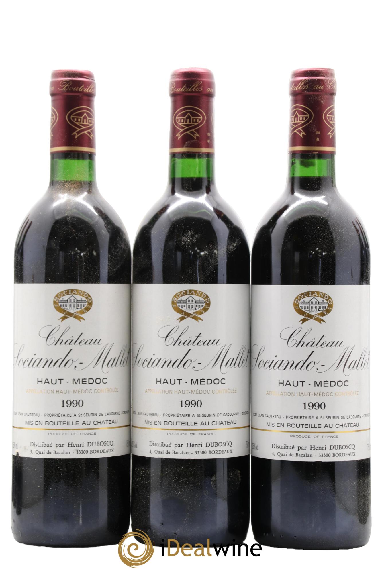 Château Sociando Mallet 1990 - Posten von 12 Flaschen - 2