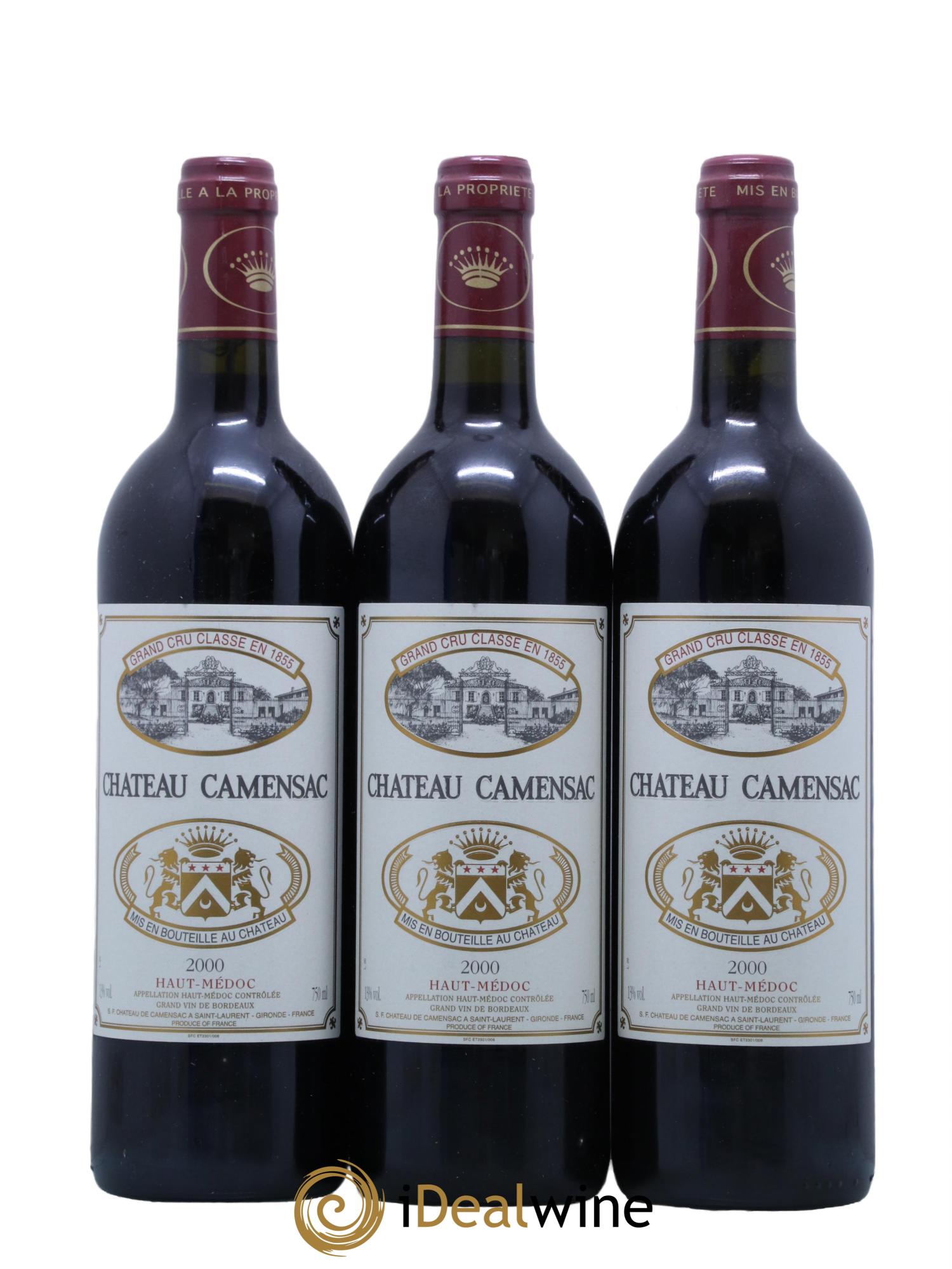 Château Camensac 5ème Grand Cru Classé  2000 - Posten von 3 Flaschen - 0