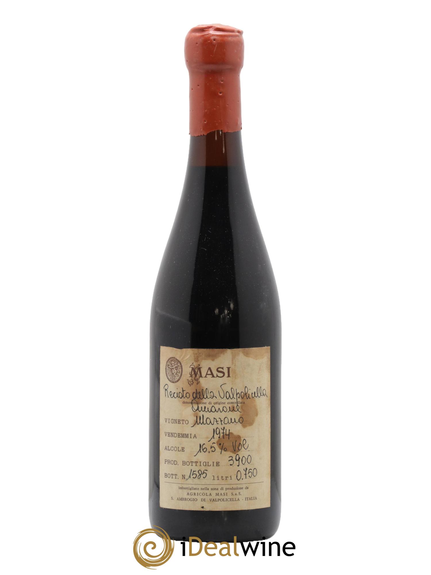 Amarone della Valpolicella DOC Mazzano MASI 1974 - Lot de 1 bouteille - 0