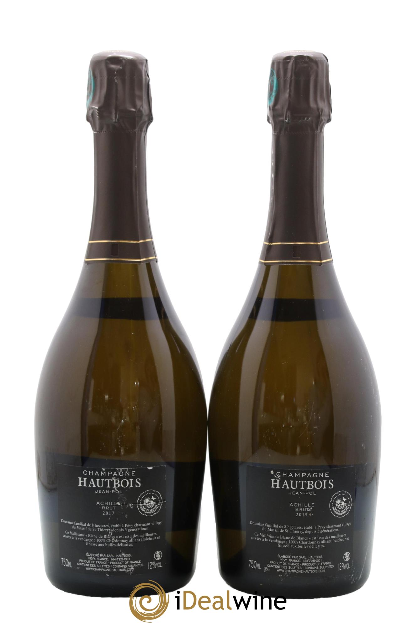 Champagne Cuvée Achille Jean-Pol Hautbois 2017 - Lotto di 2 bottiglie - 1