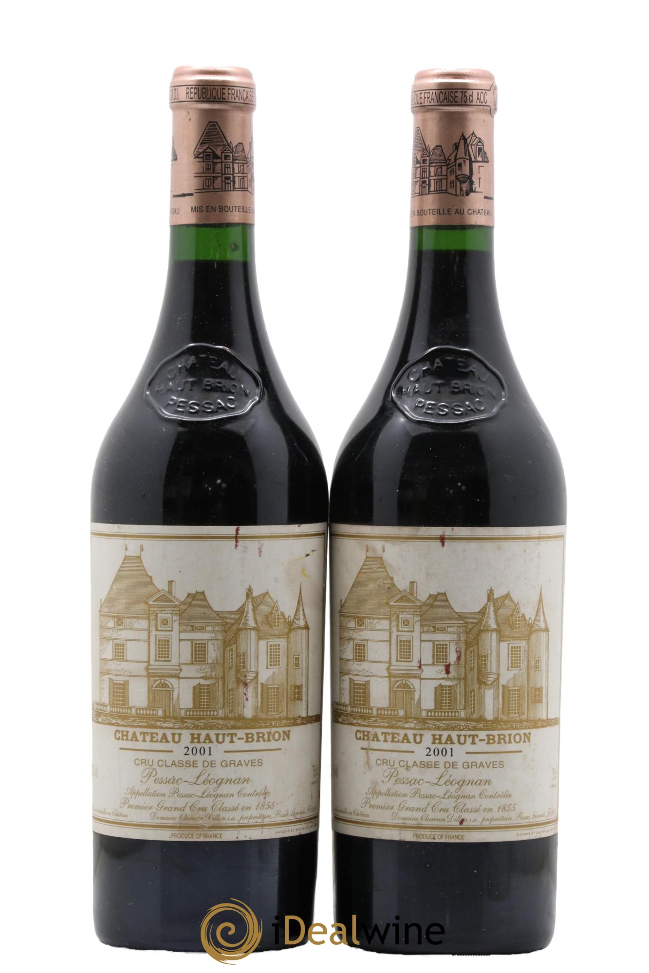 Château Haut Brion 1er Grand Cru Classé 2001 - Lotto di 2 bottiglie - 0